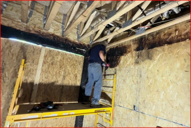 SIP Wall With Localize Fire Damage