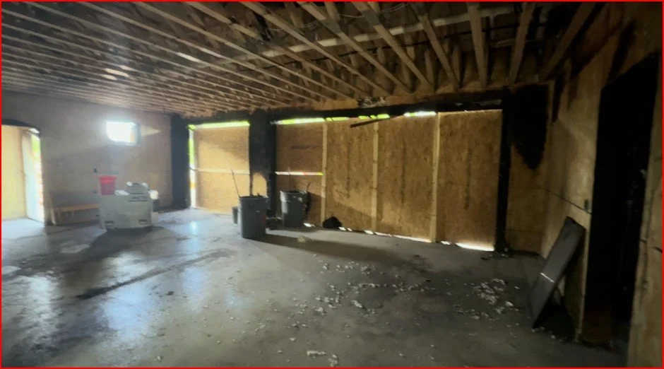 Garage where fire started