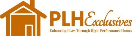 Logo of PLH Exlcusives with a house outline and tagline 'Enhancing Lives Through High-Performance Homes'.
