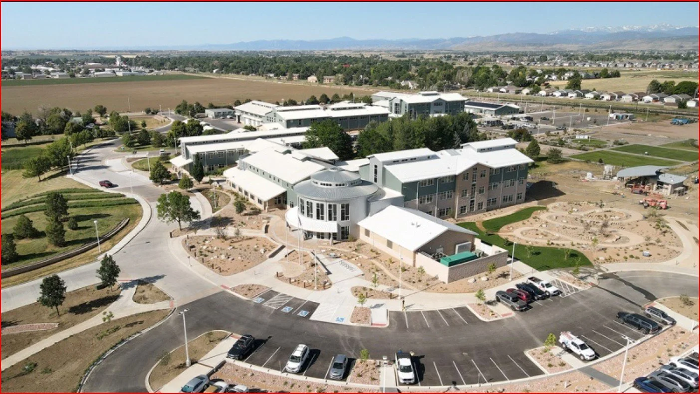 Commercial office building constructed with structural insulated panels.