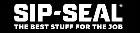 Close-up of the SIP-SEAL logo with slogan 'The Best Stuff for the Job' in white text on a black background.