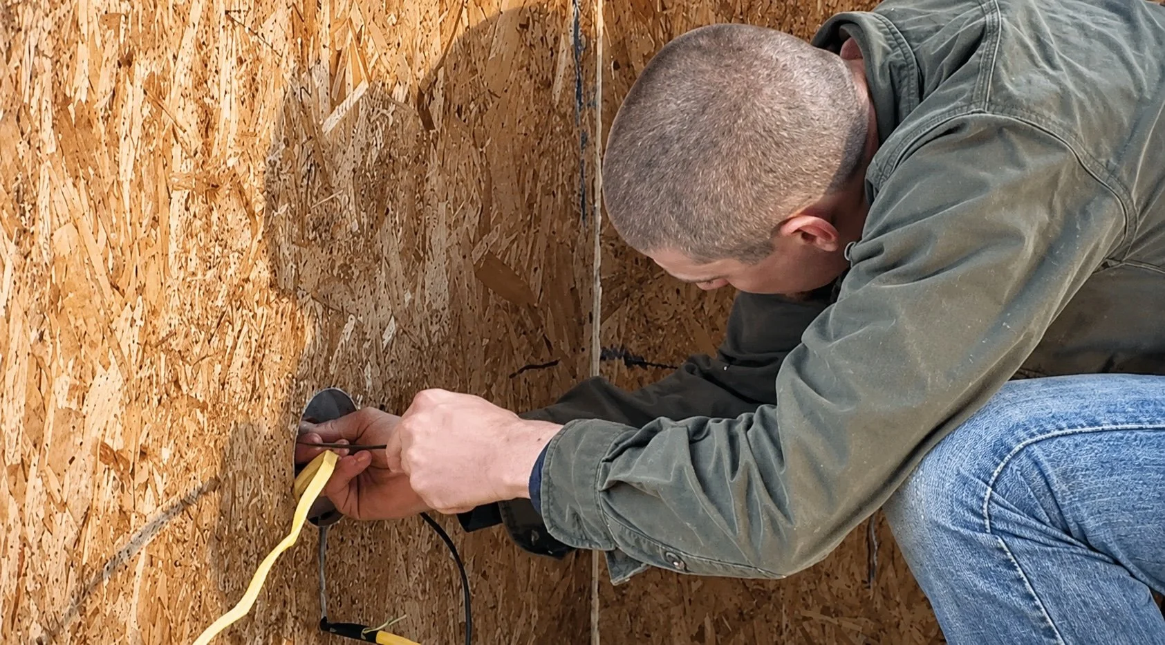 pulling electrical wires through a SIP wall