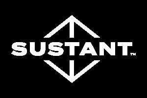 SUSTANT logo with a stylized arrow above and below the text