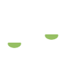 Green and white analog balance scale icon