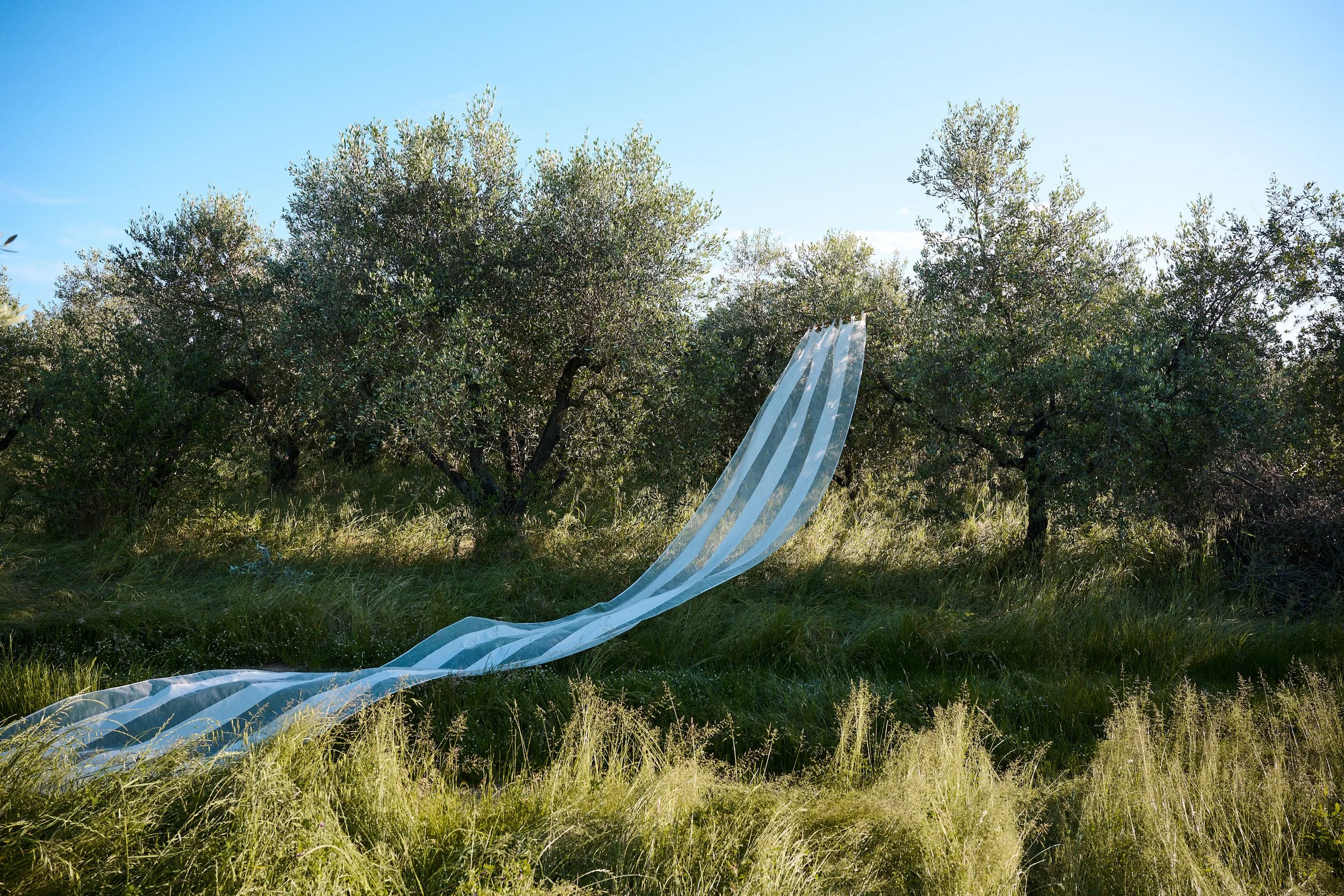 I work with materials color and space. Textil in landscape by Yvonne Koné.