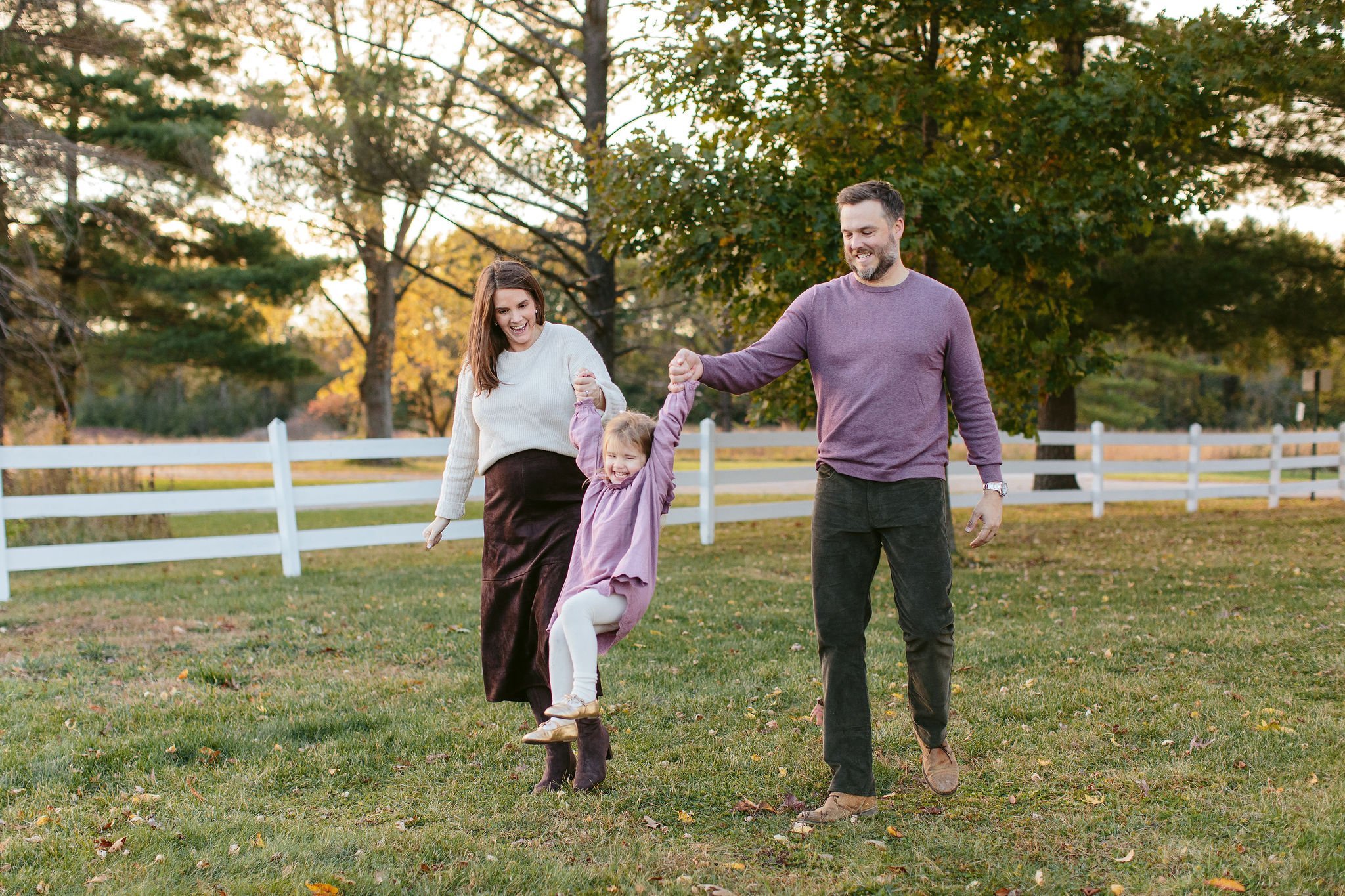 Fall Maternity Session at LeRoy Oakes Forest Preserve with the Baker Family