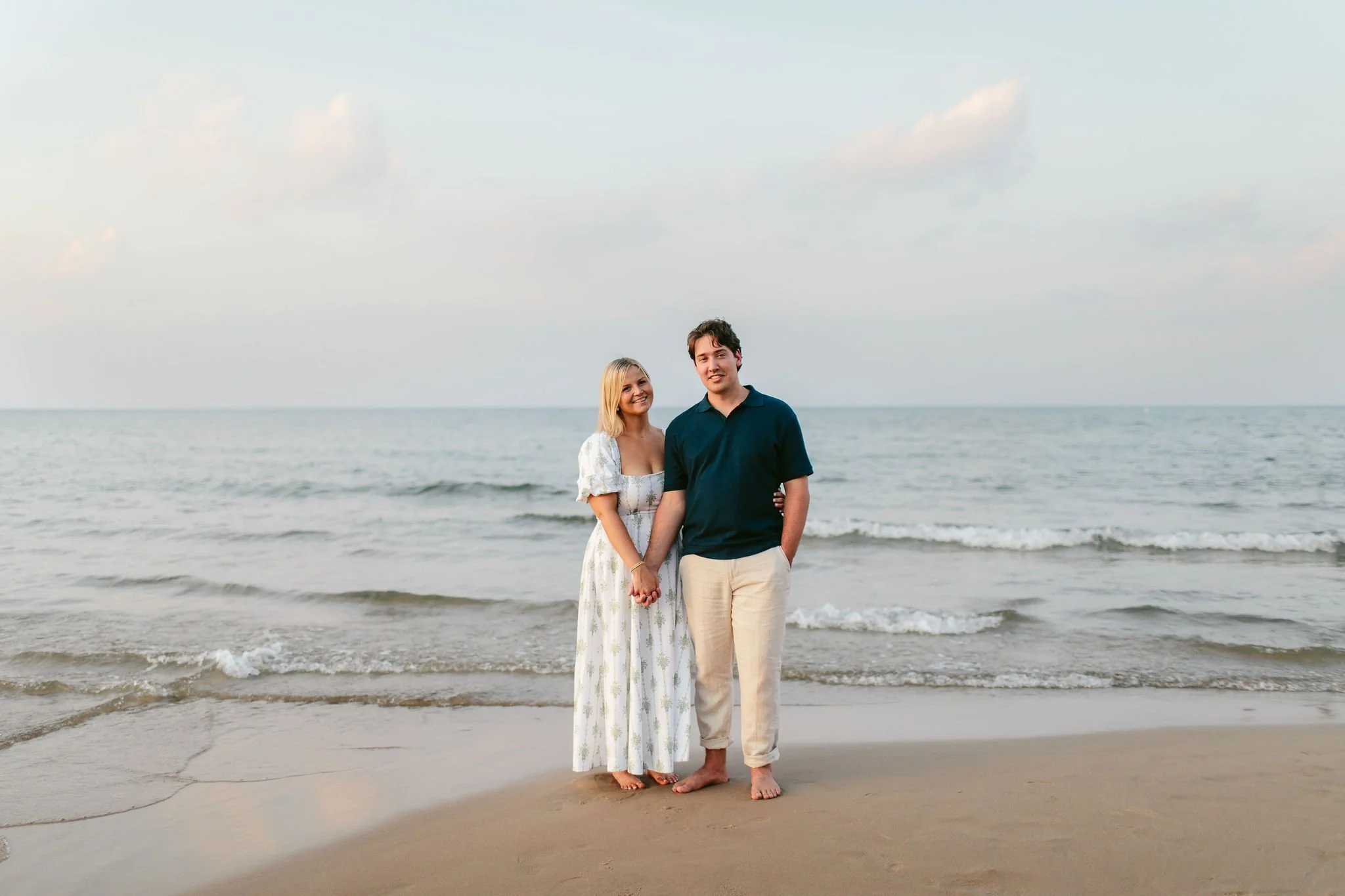 Emily + Liam, Sun-Drenched Gillson Beach Engagement Session, Wilmette