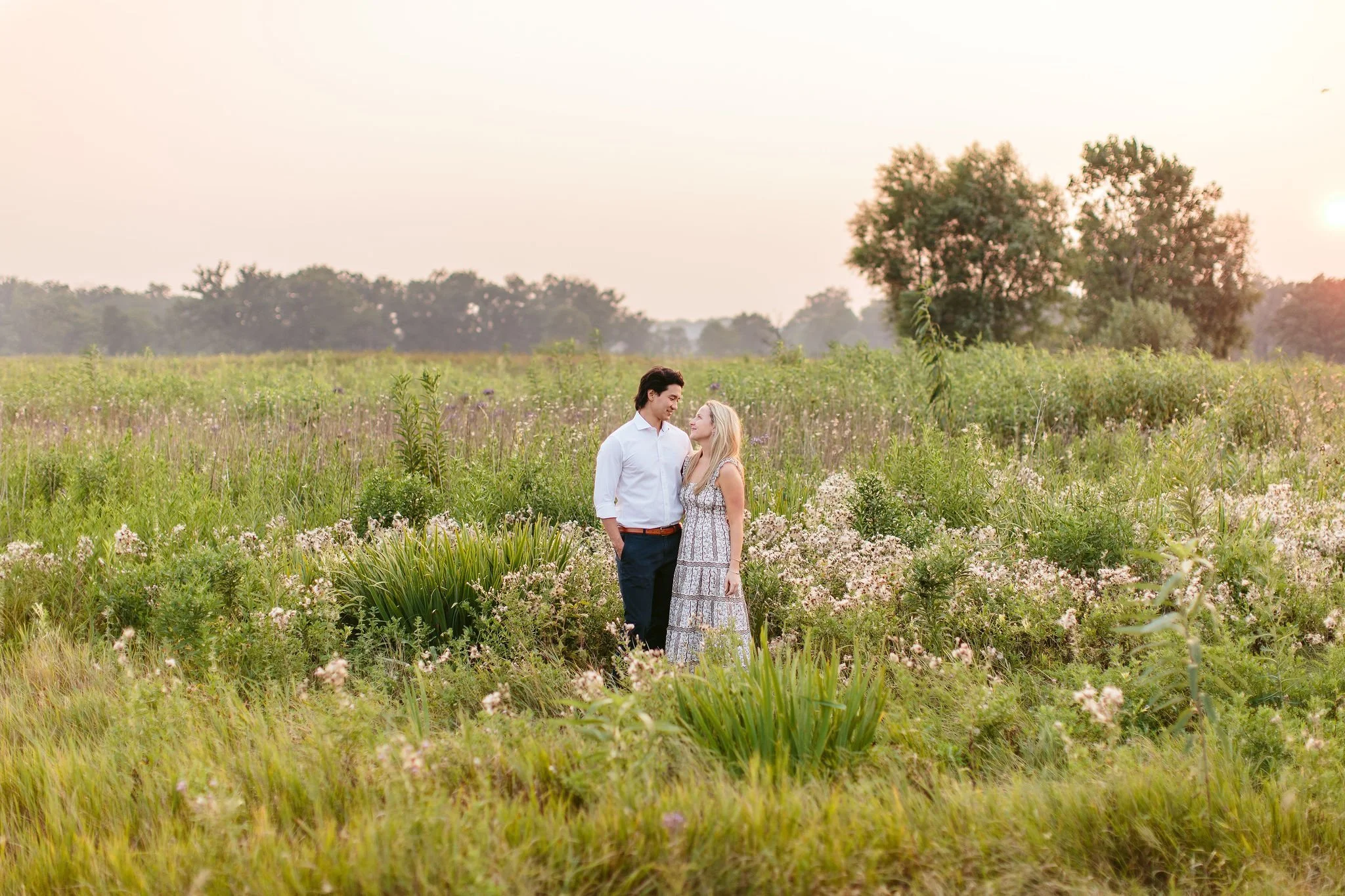 Maggie + Reid, Golden Hour Elawa Farm Engagement Session