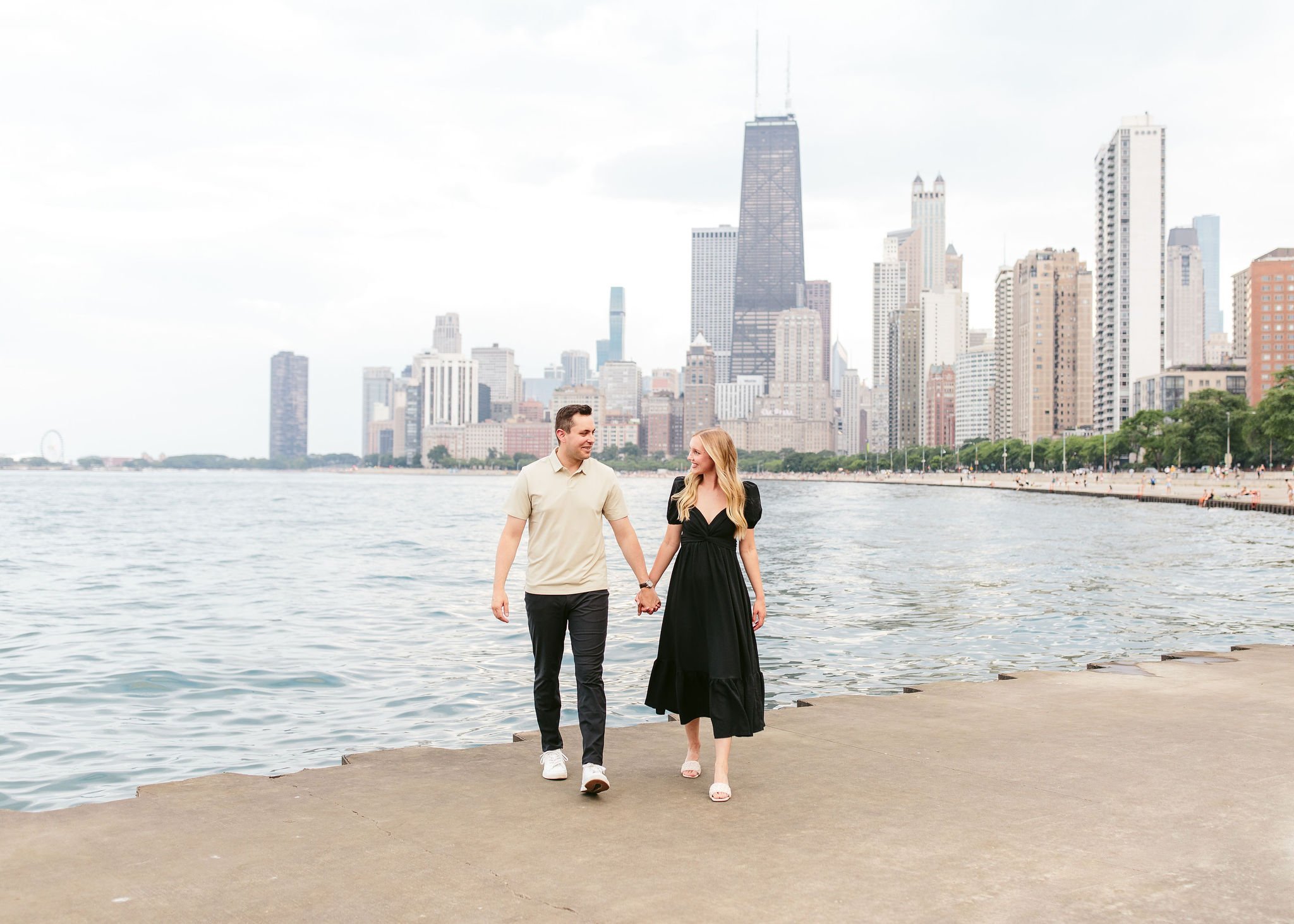 Jenny + Adam, Chicago Golden Hour North Ave Beach Engagement Session