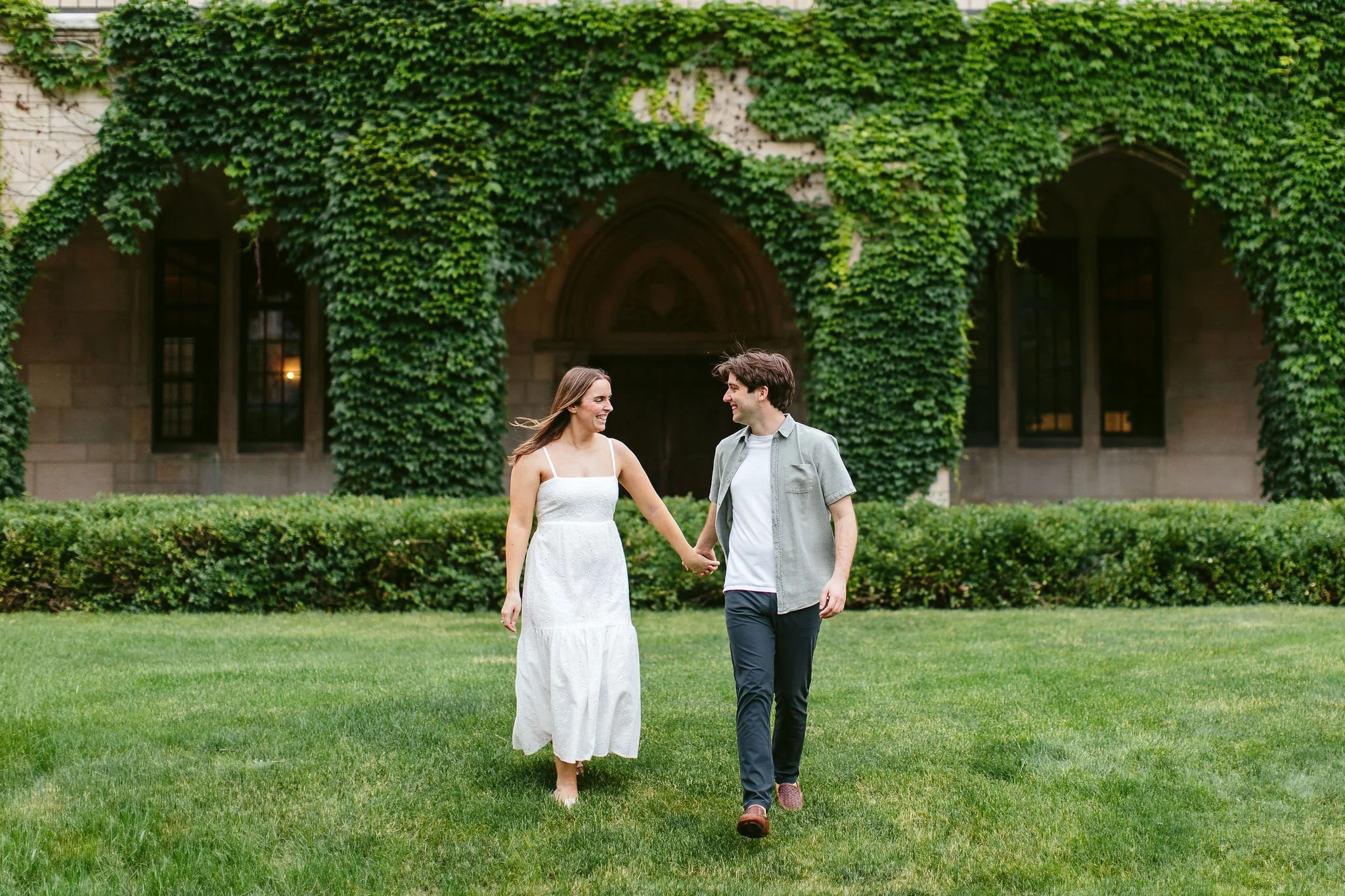 Meg + Mike, Architectural Engagement Session at Dominican University