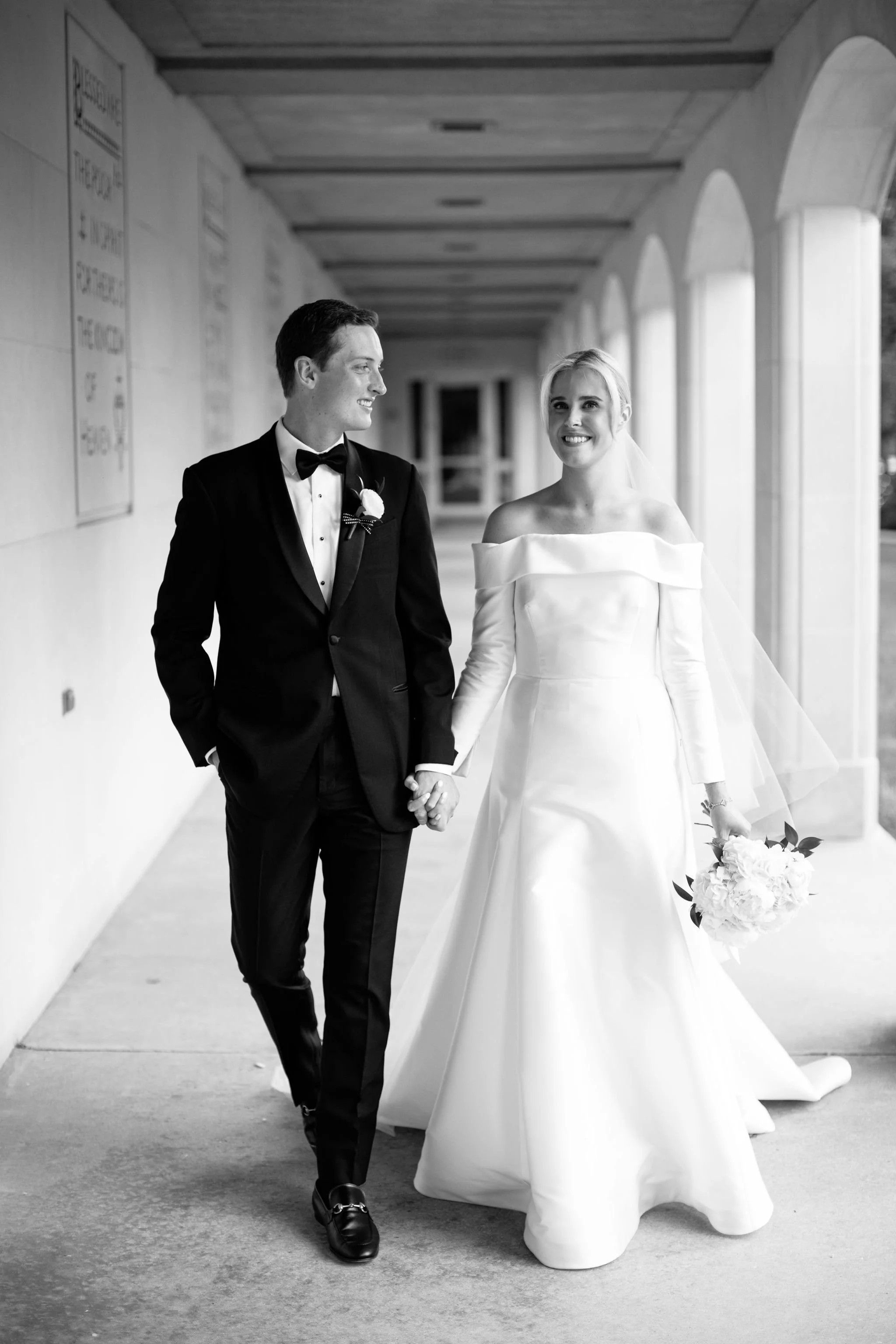 bride and groom portrait right after chicago wedding ceremony