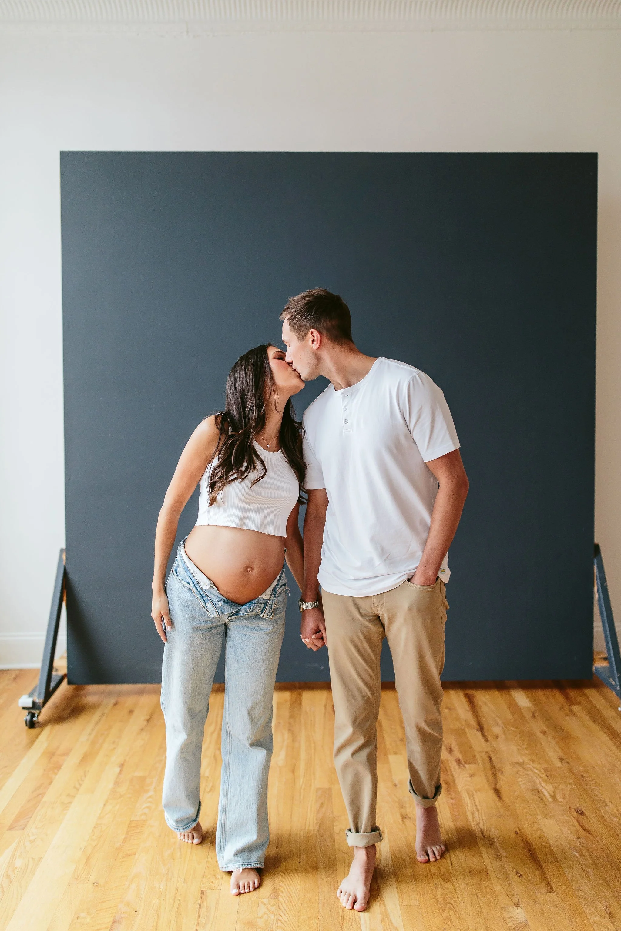 Maternity session in an old Chicago loft