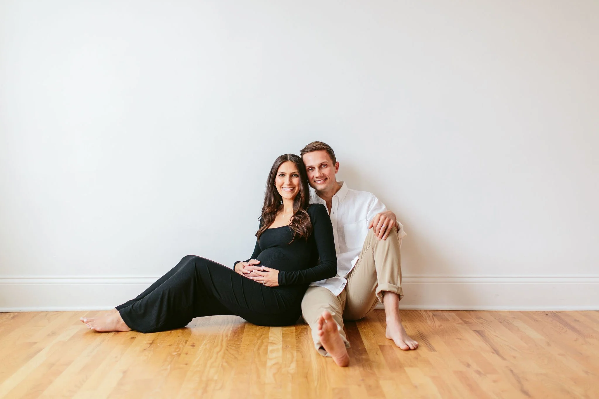 Sarah + Matt, Light and Bright Studio Maternity Session