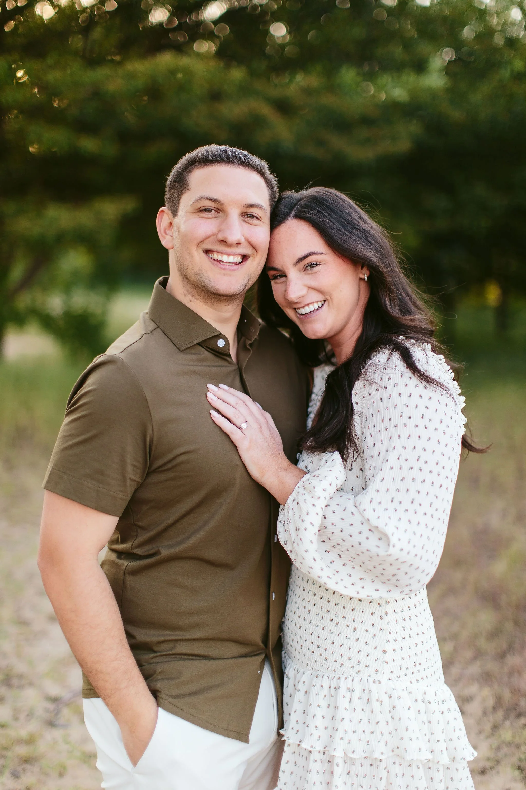 Closeup of engaged couple during their photo session