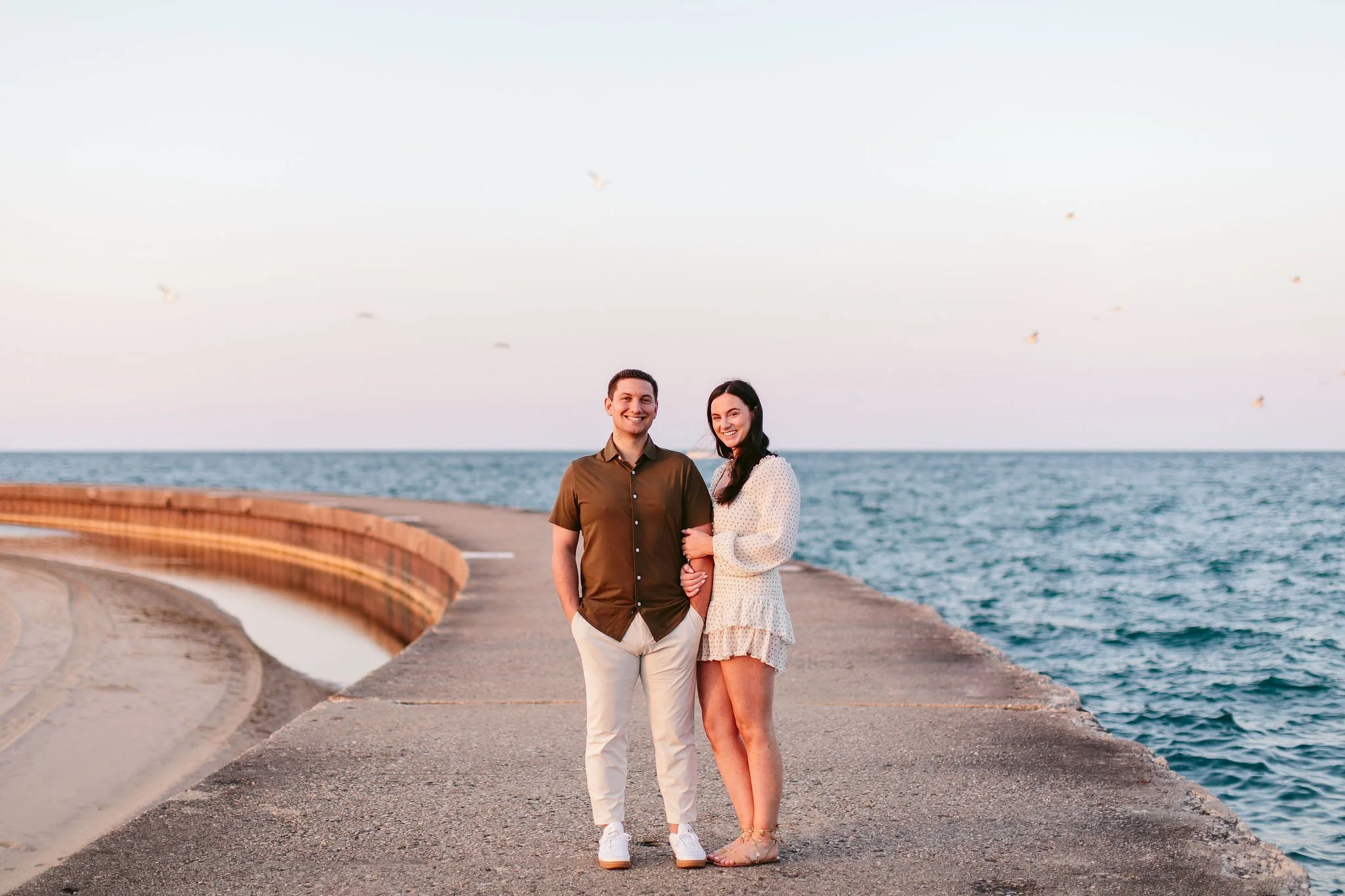 Golden hour engagement photography in Chicago