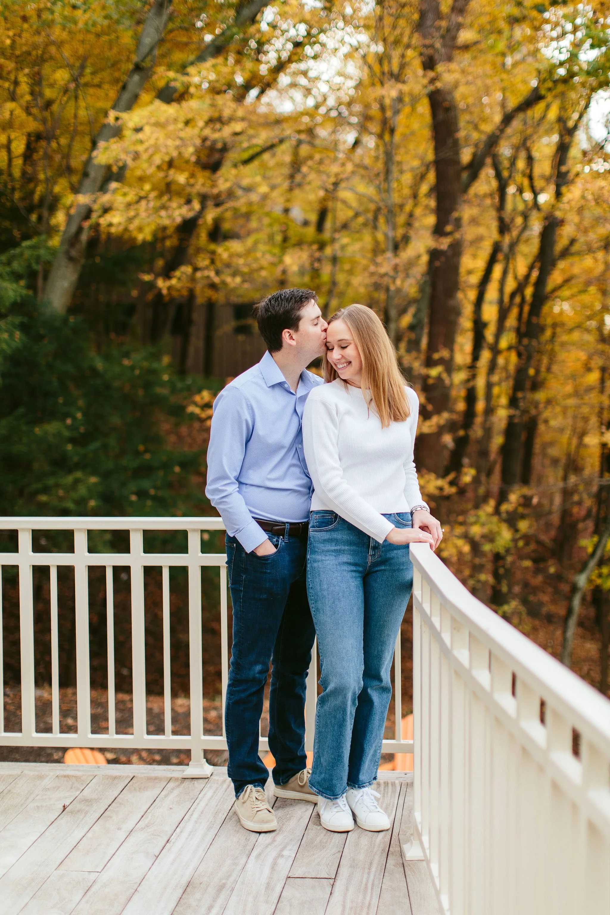 fall engagement session in sawyer, mi