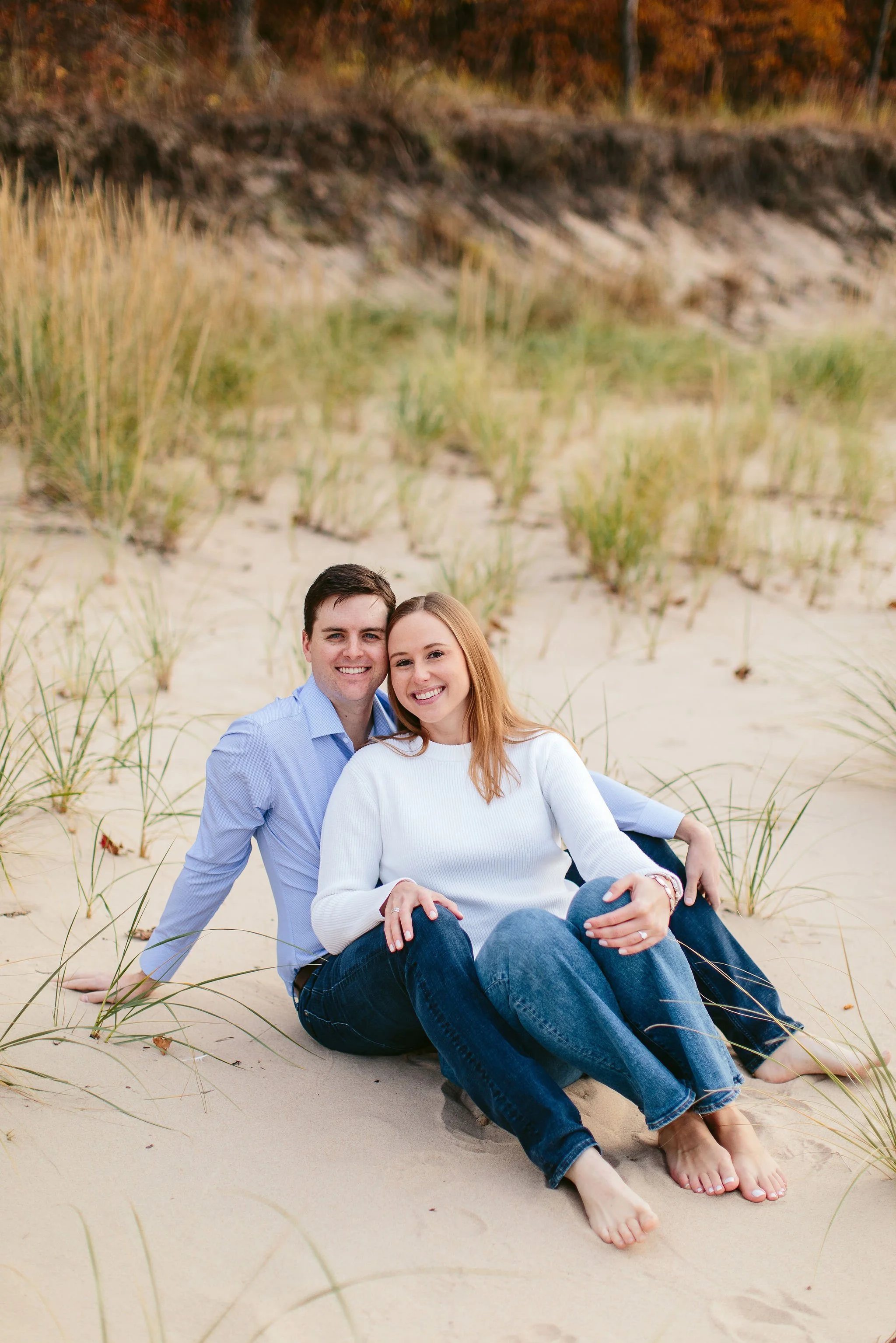 sawyer, mi beach engagement photos