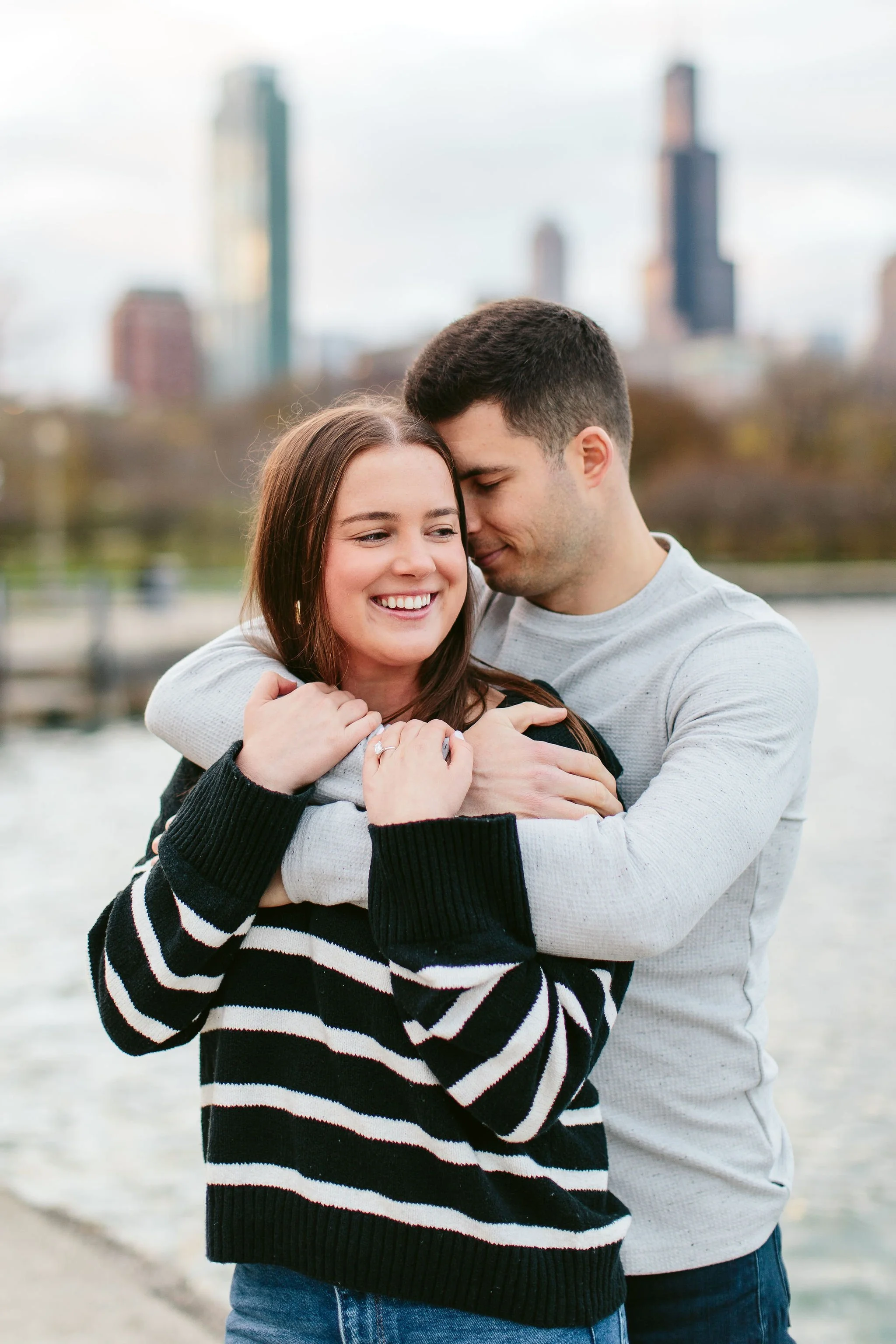 engagement photos at museum campus chicago