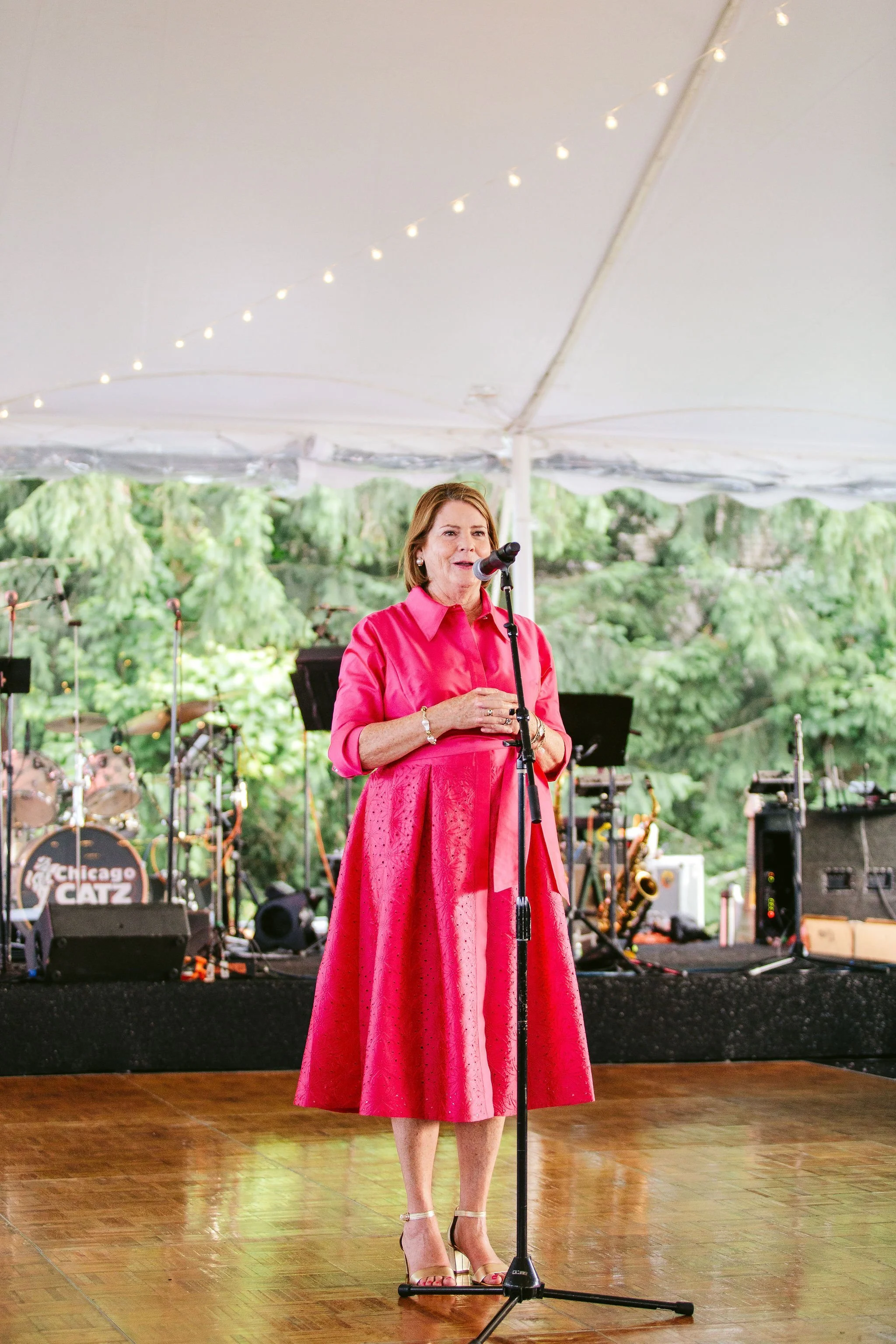 Emotional speeches at a Lake Bluff Shoreacres wedding