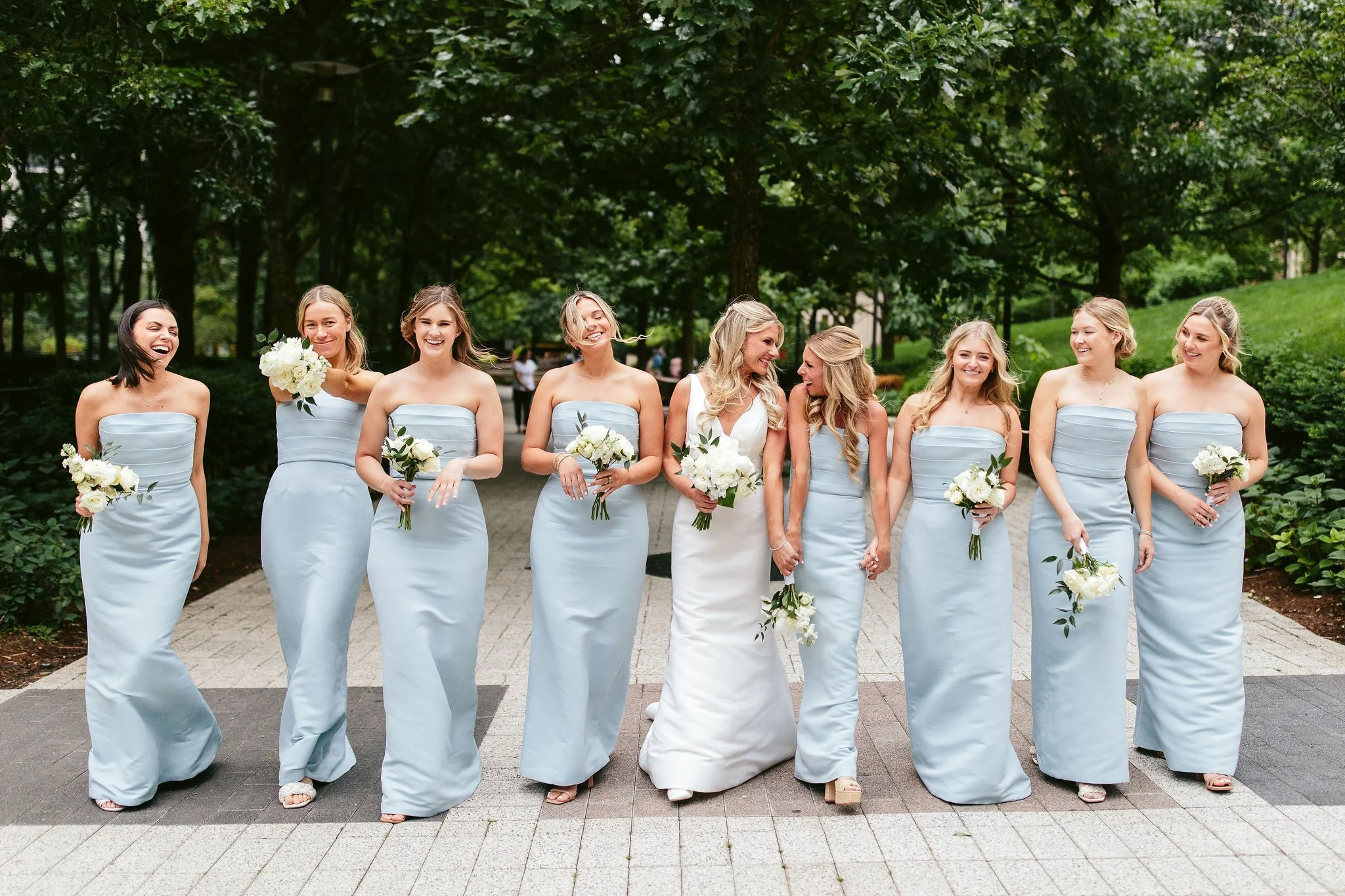 bridesmaids at lakeshore east chicago