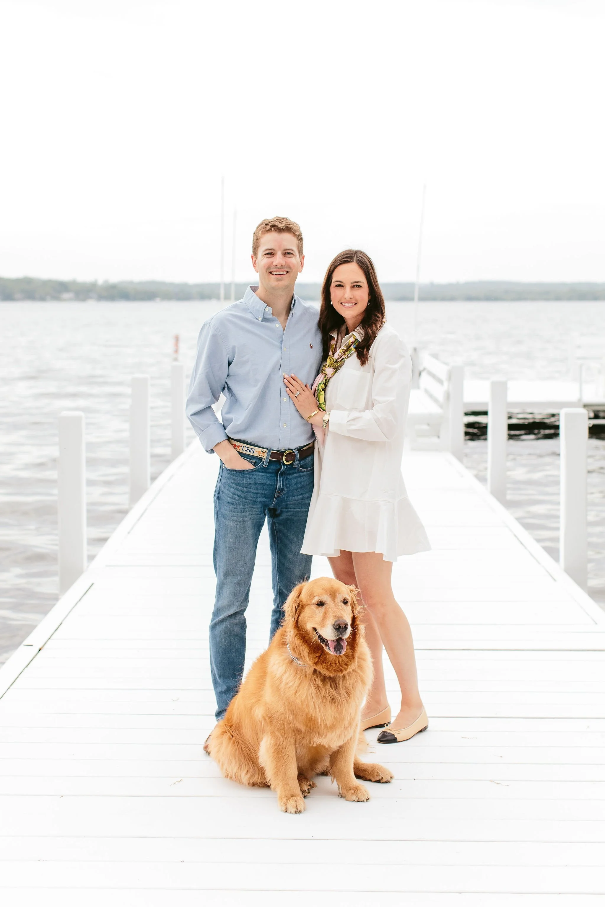 lake geneva couple photography with dog