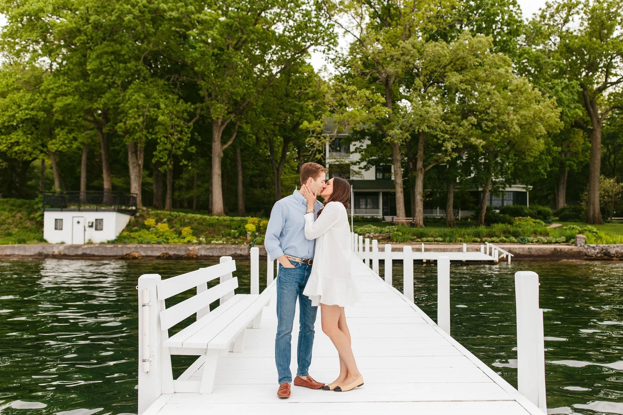 lake geneva engagement session on lake