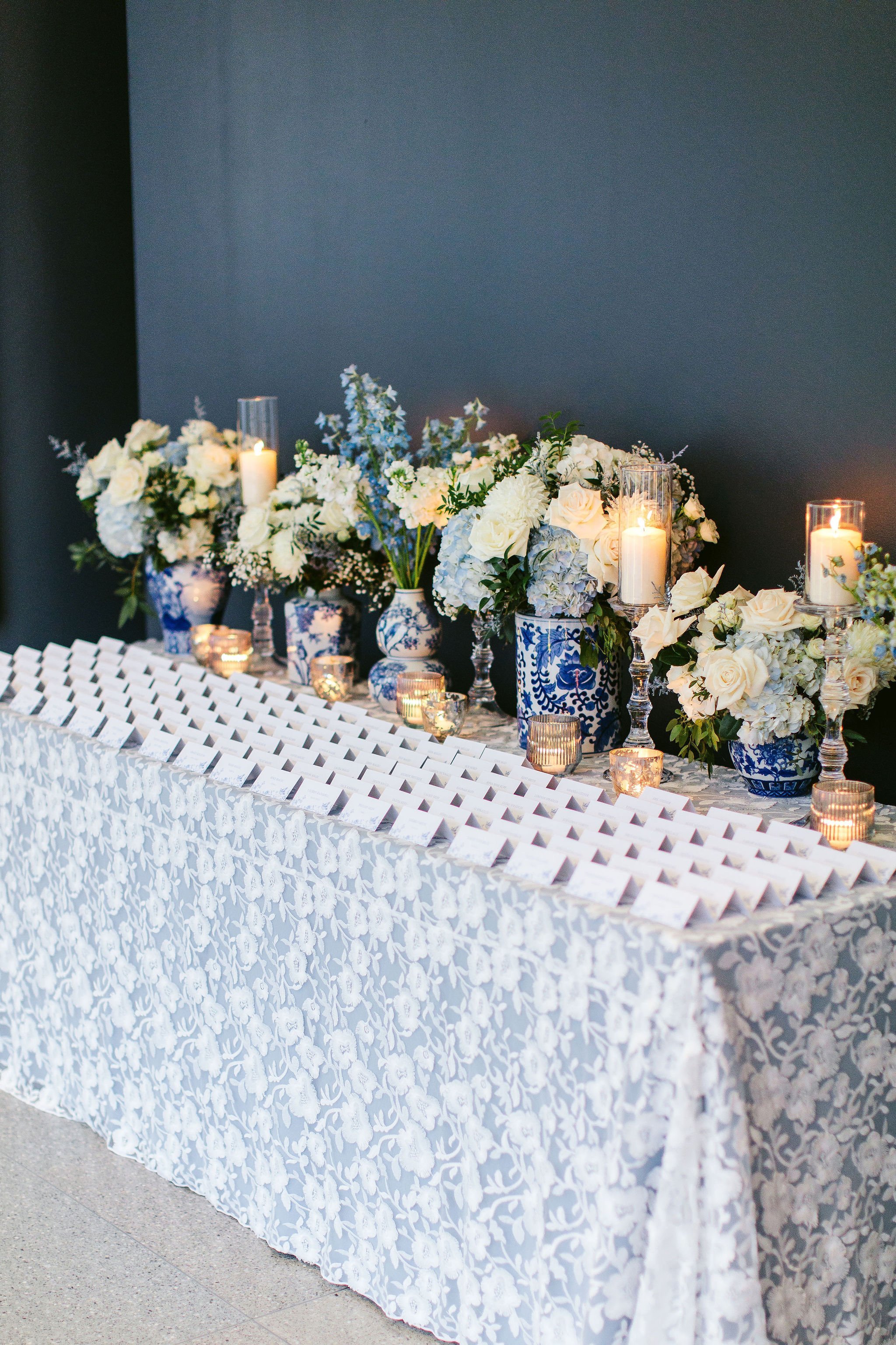 place card wedding inspiration blue