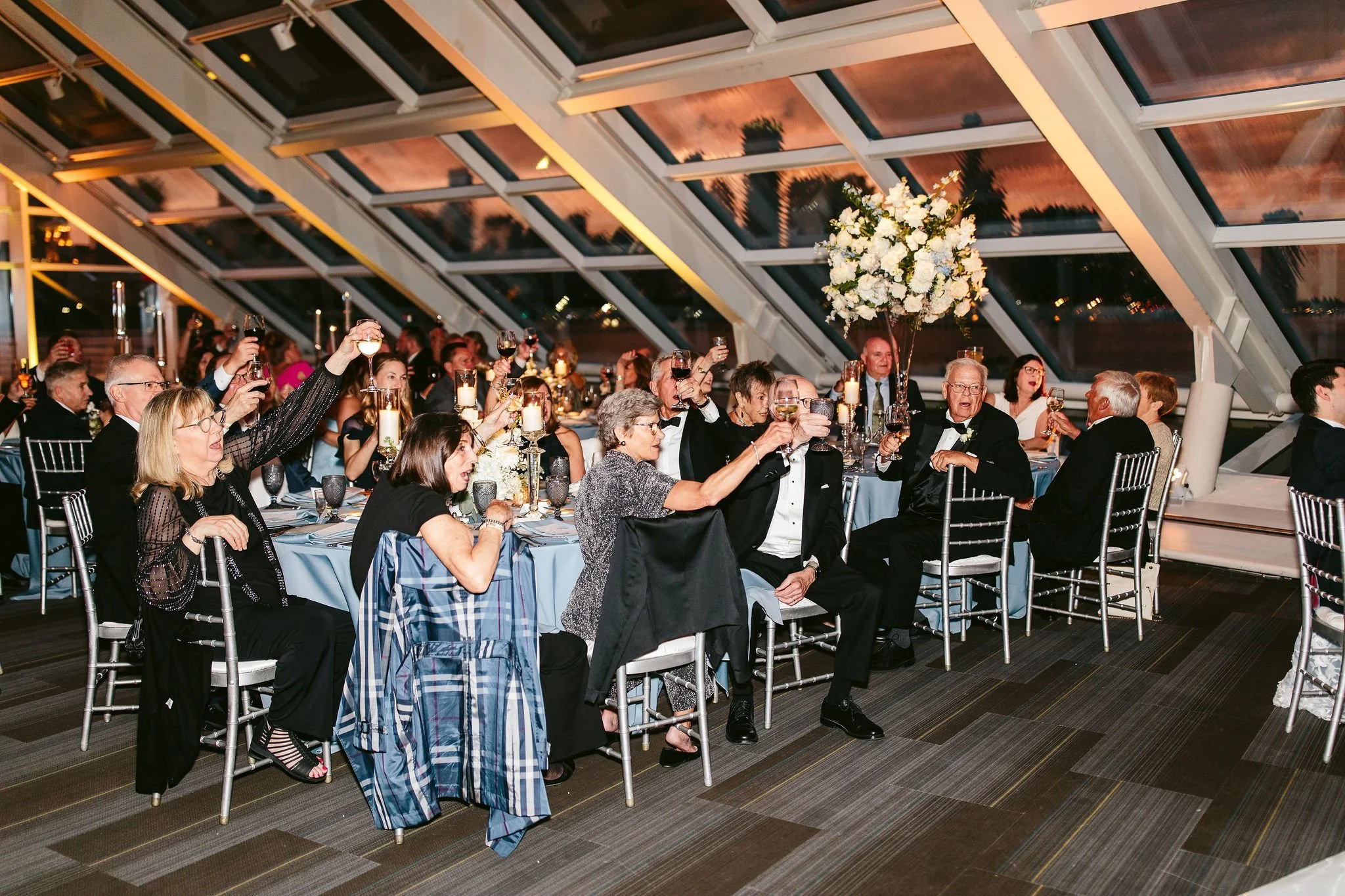 guests at adler planetarium wedding