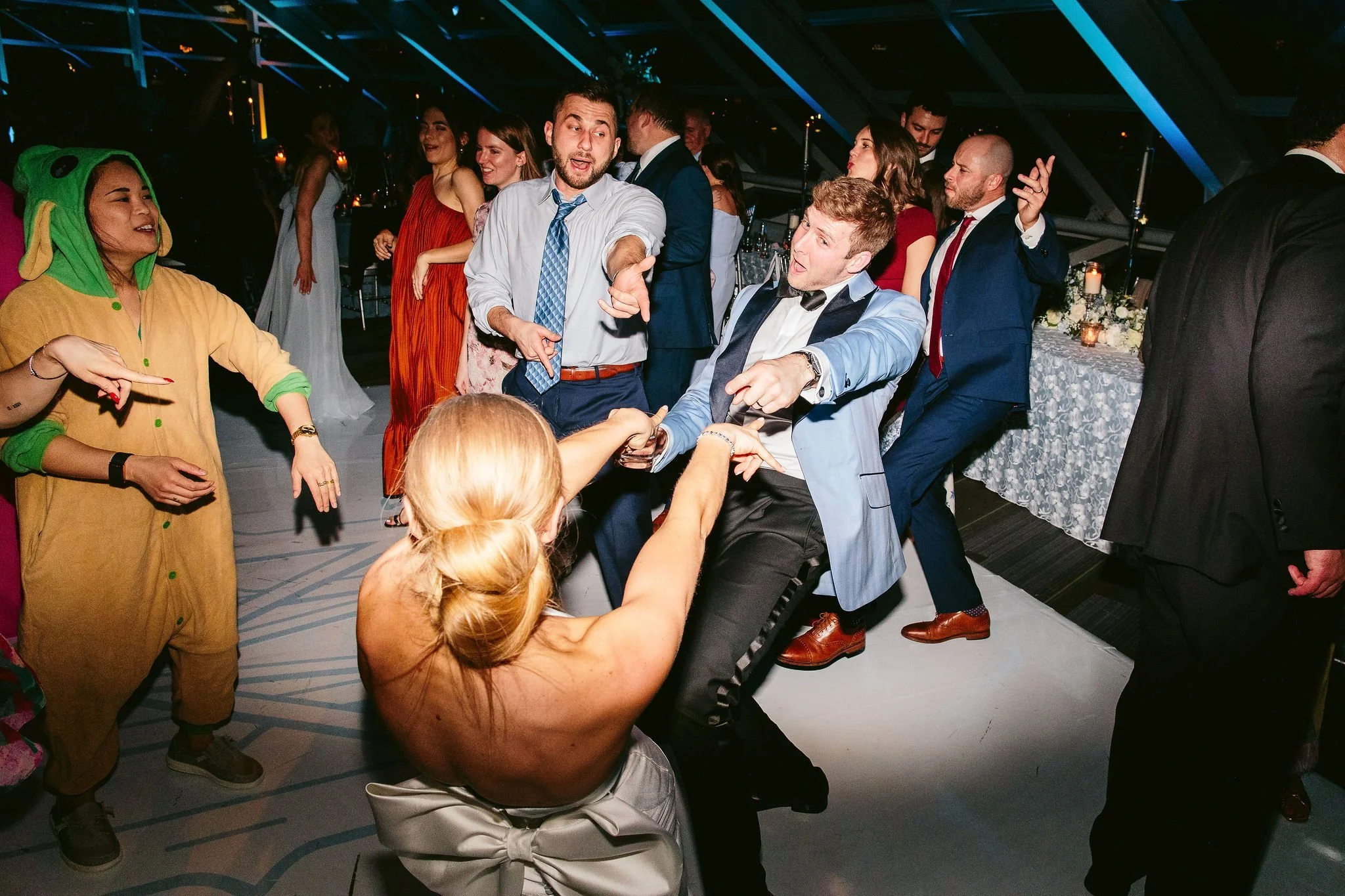 dance party at adler planetarium wedding
