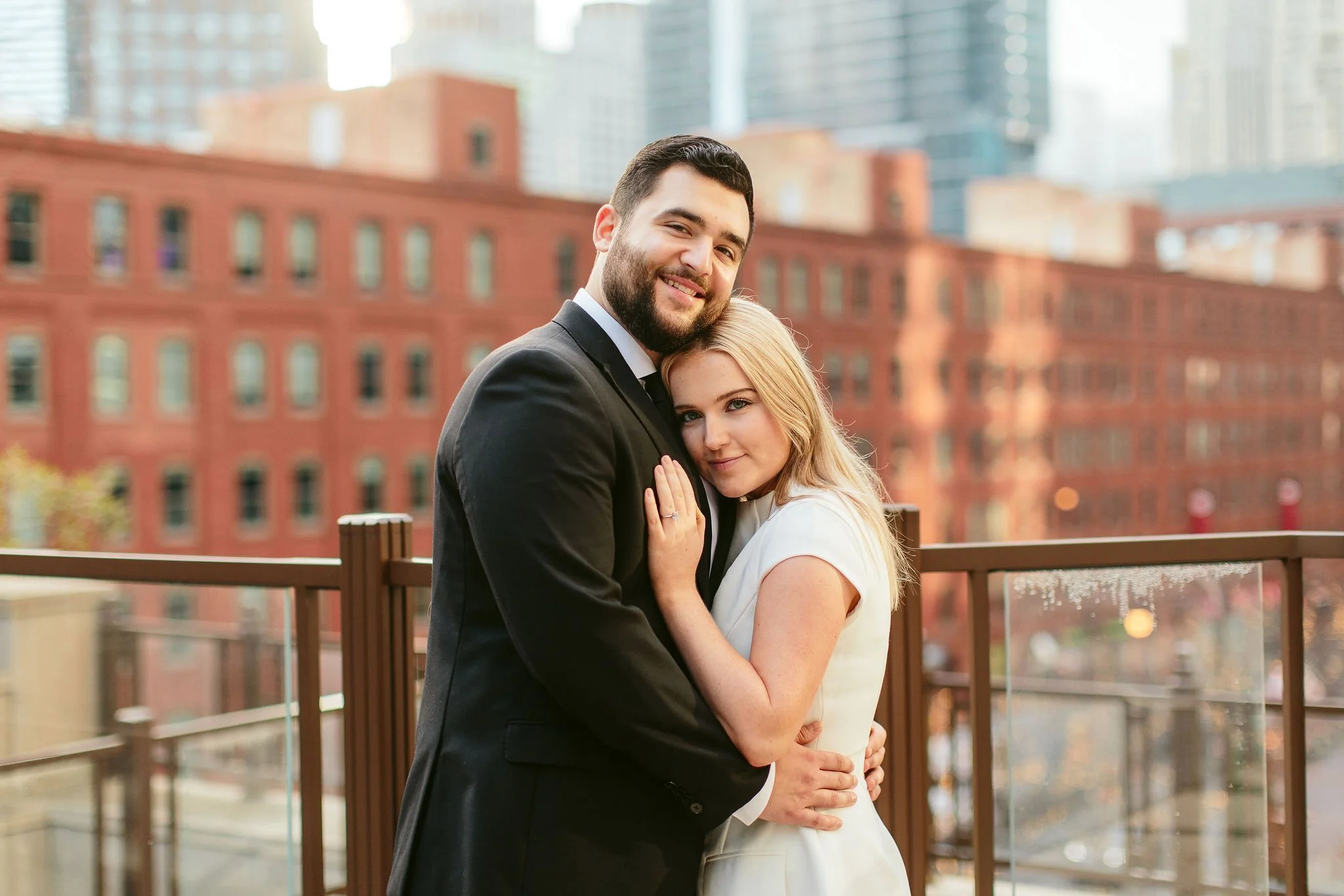 Nicole + Sam, Chicago Rooftop Engagement Session