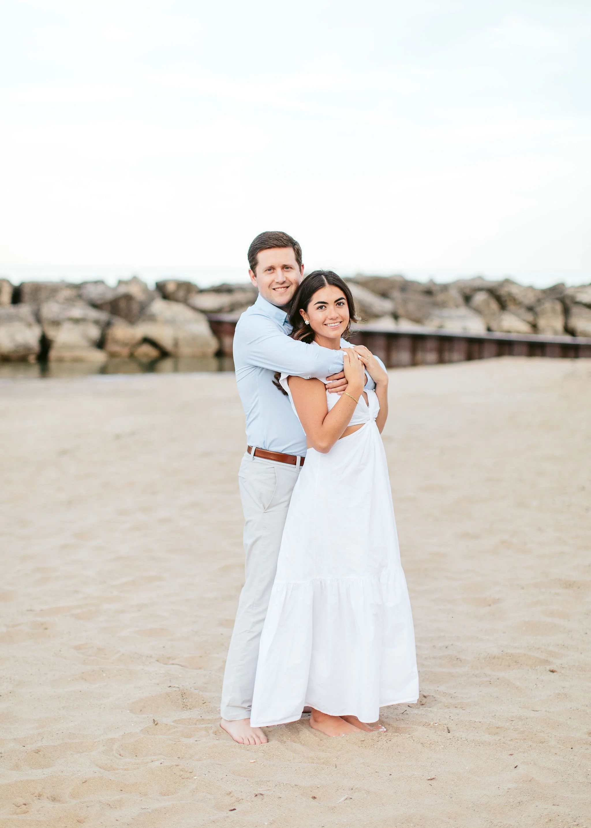 chicago engagement photography on lake forest beach