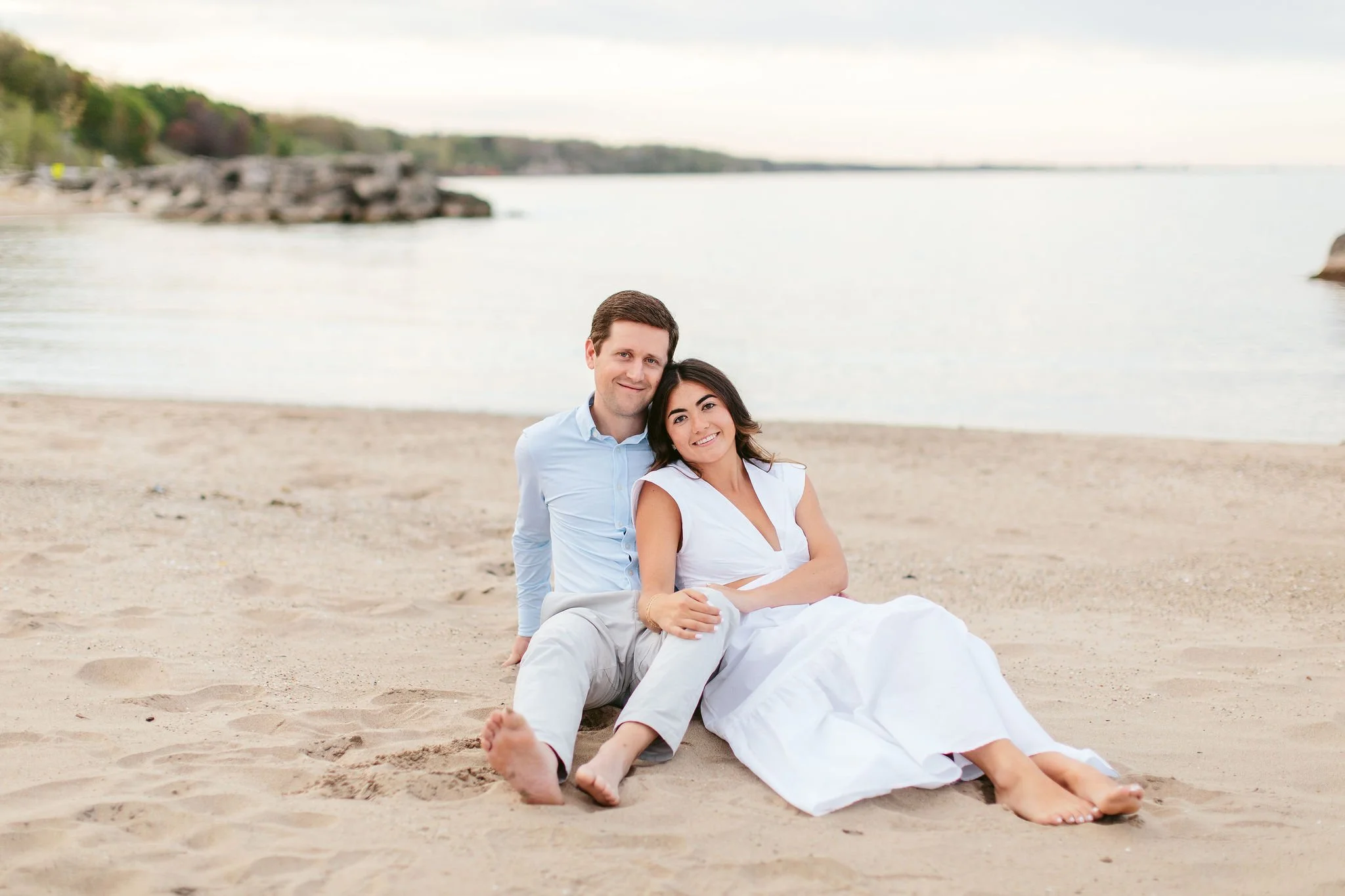 lake forest beach engagement photos