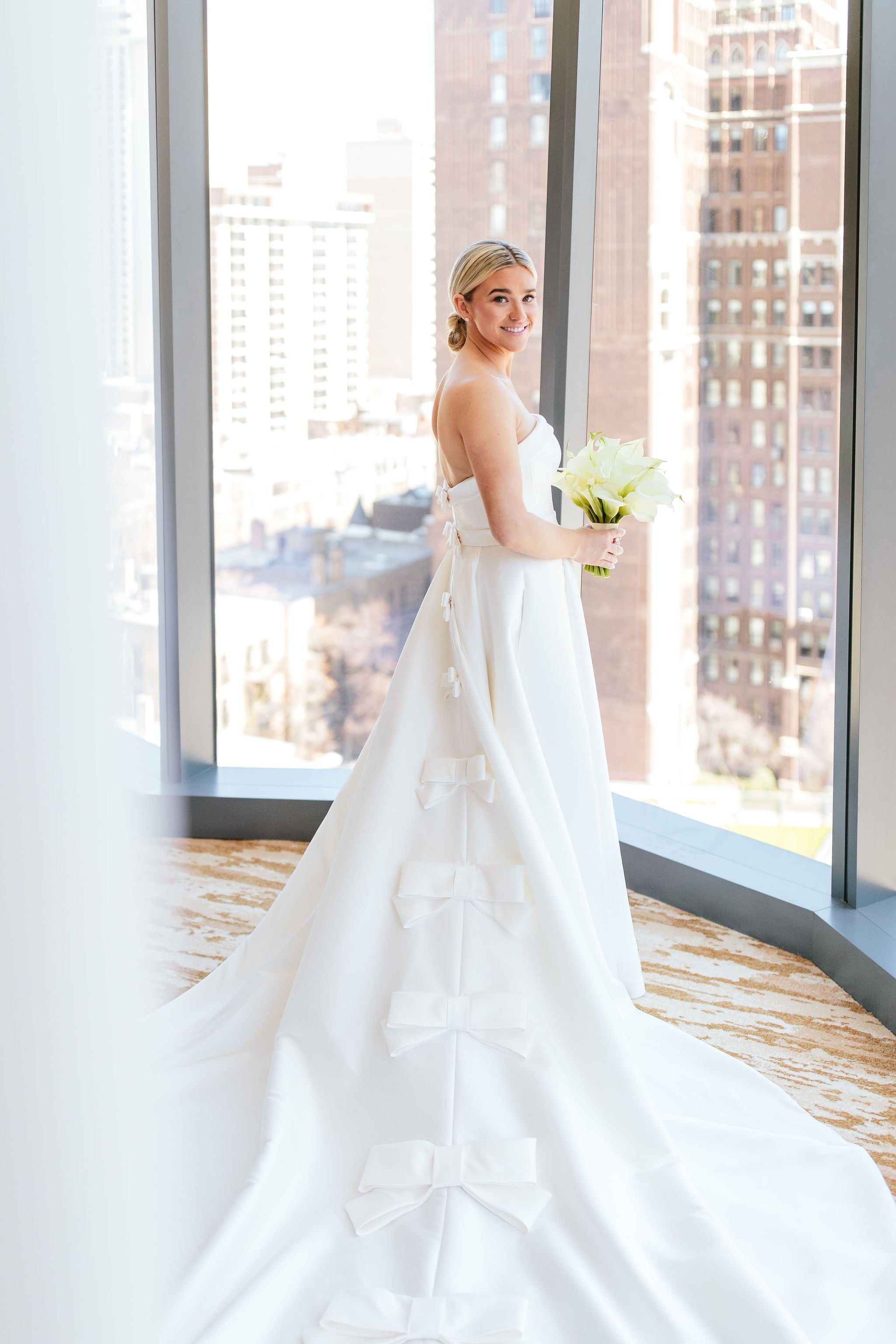 bridal portrait with window light