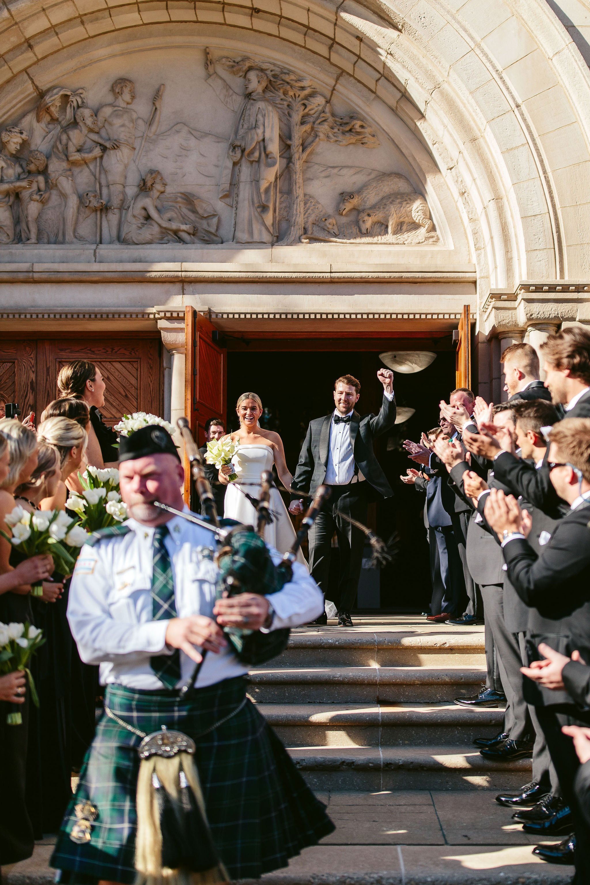 bagpiper at chicago wedding
