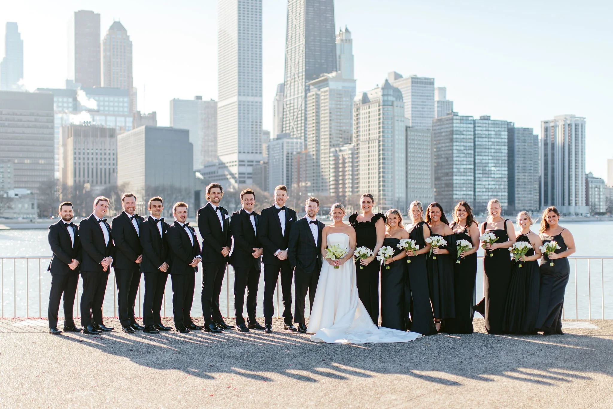 wedding party photos at olive park