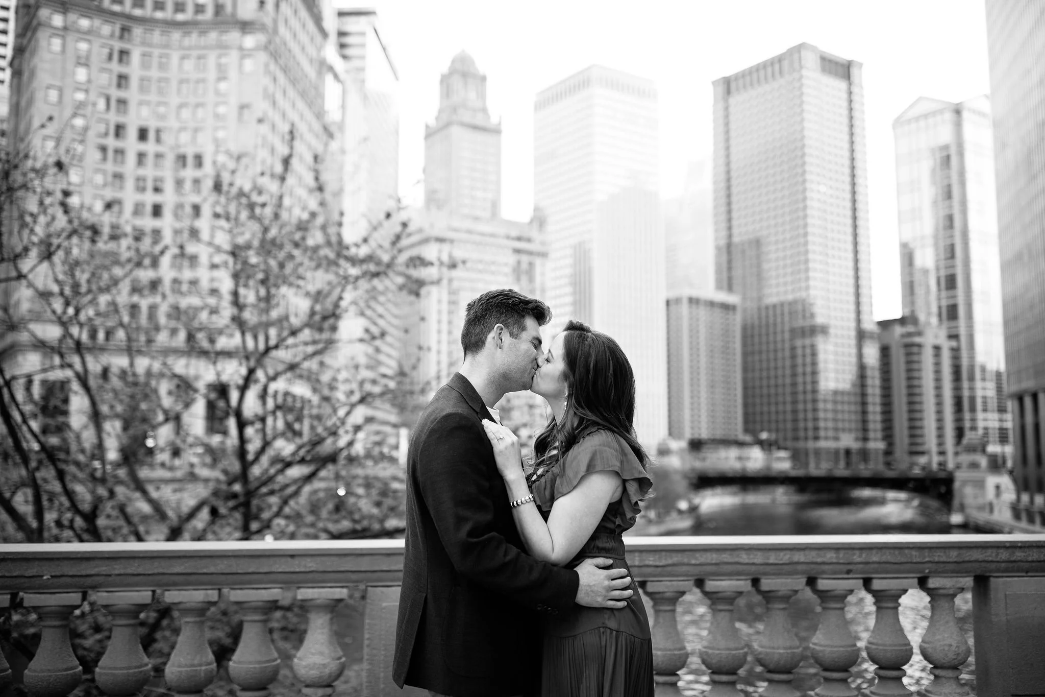Chicago engagement wrigley building