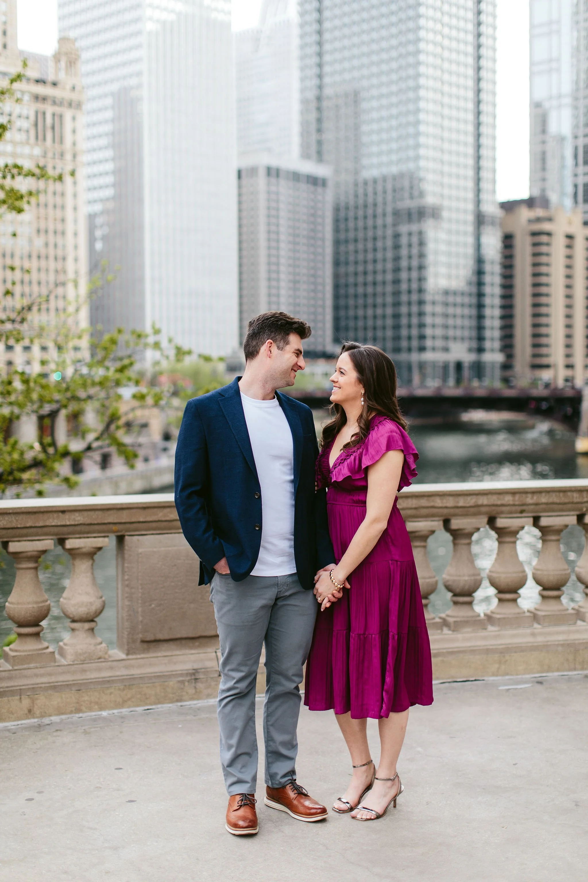 engagement session at the wrigley building