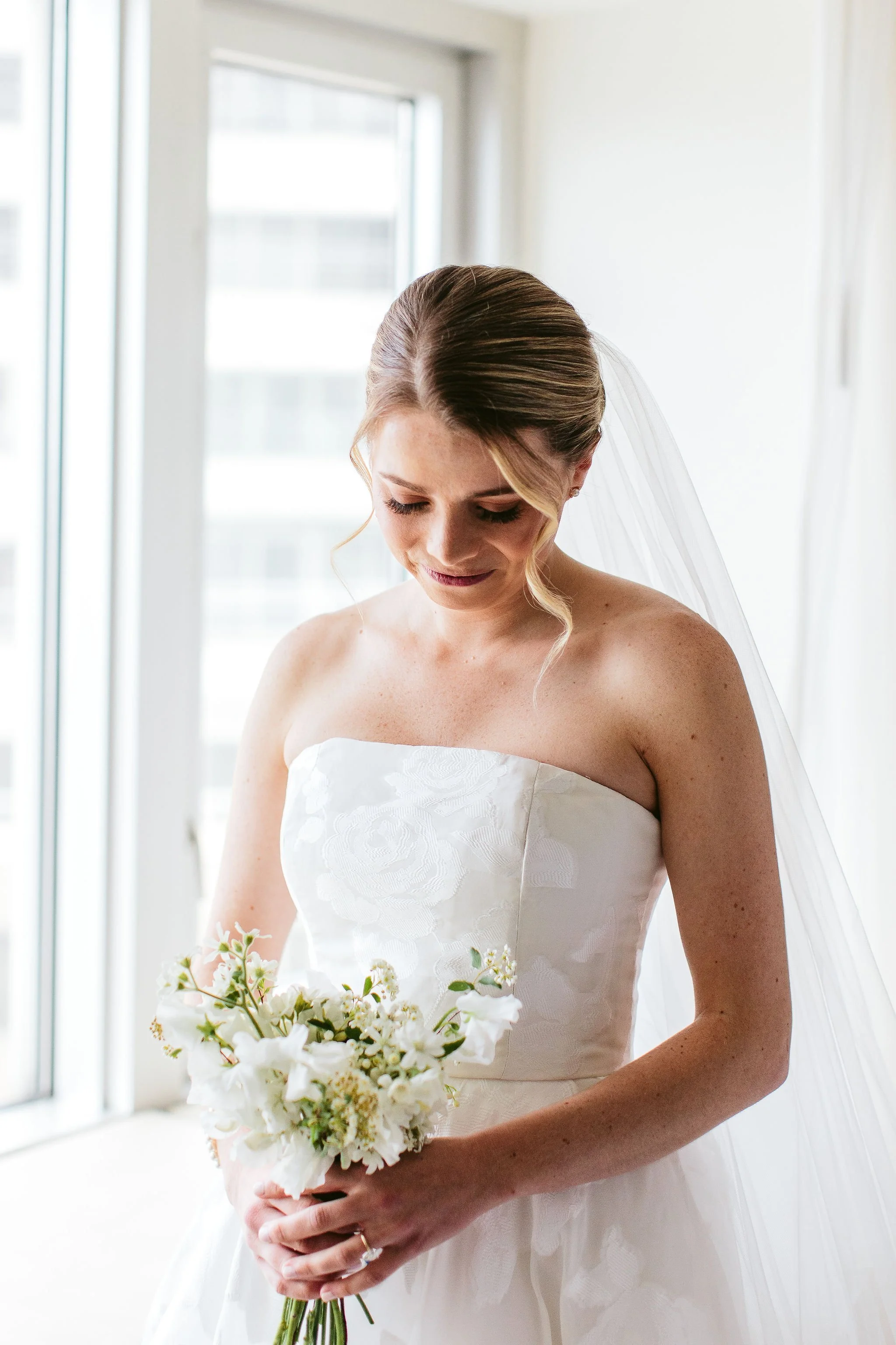 bridal portrait with window light