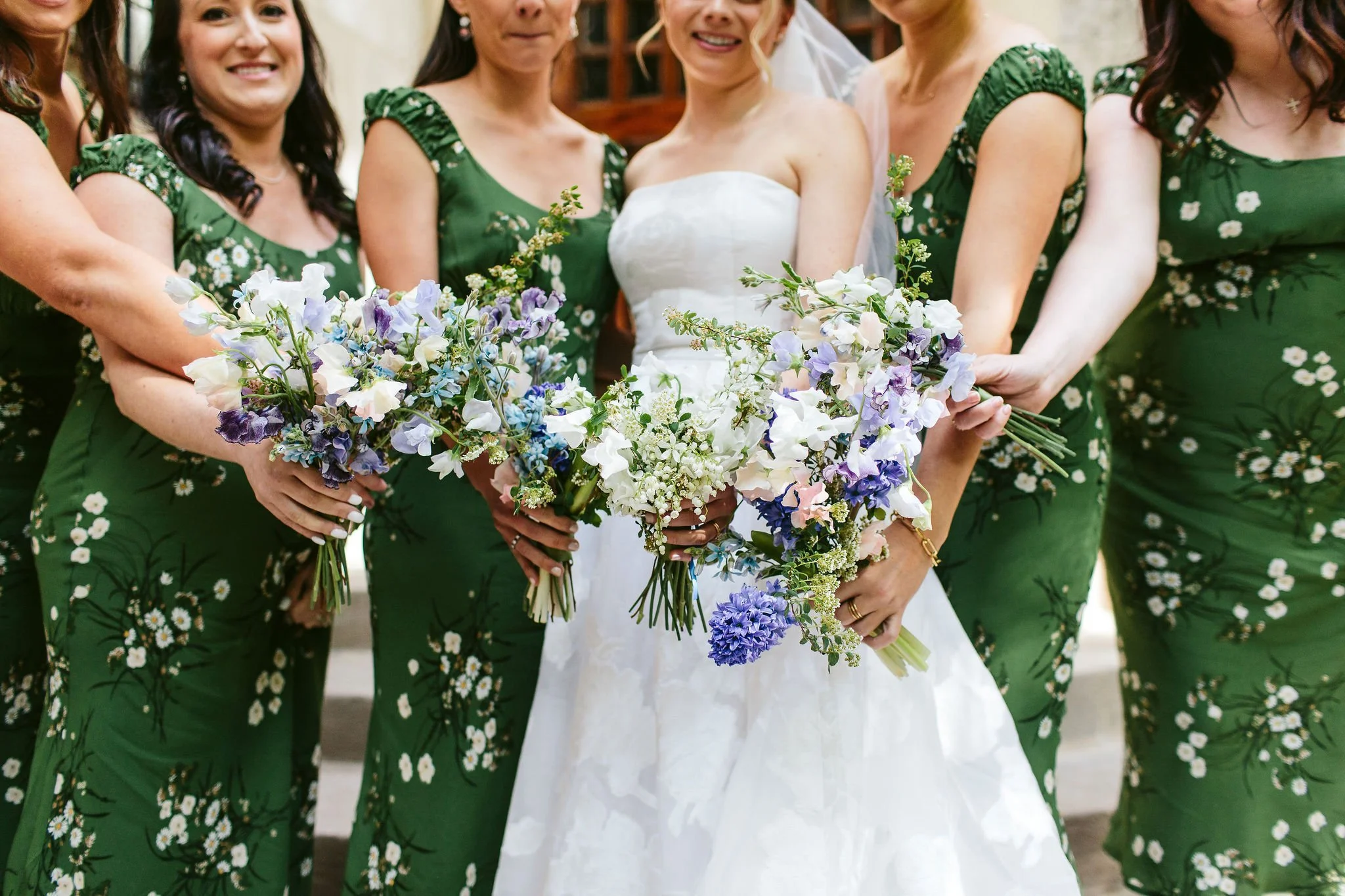 floral green bridesmaid dresses