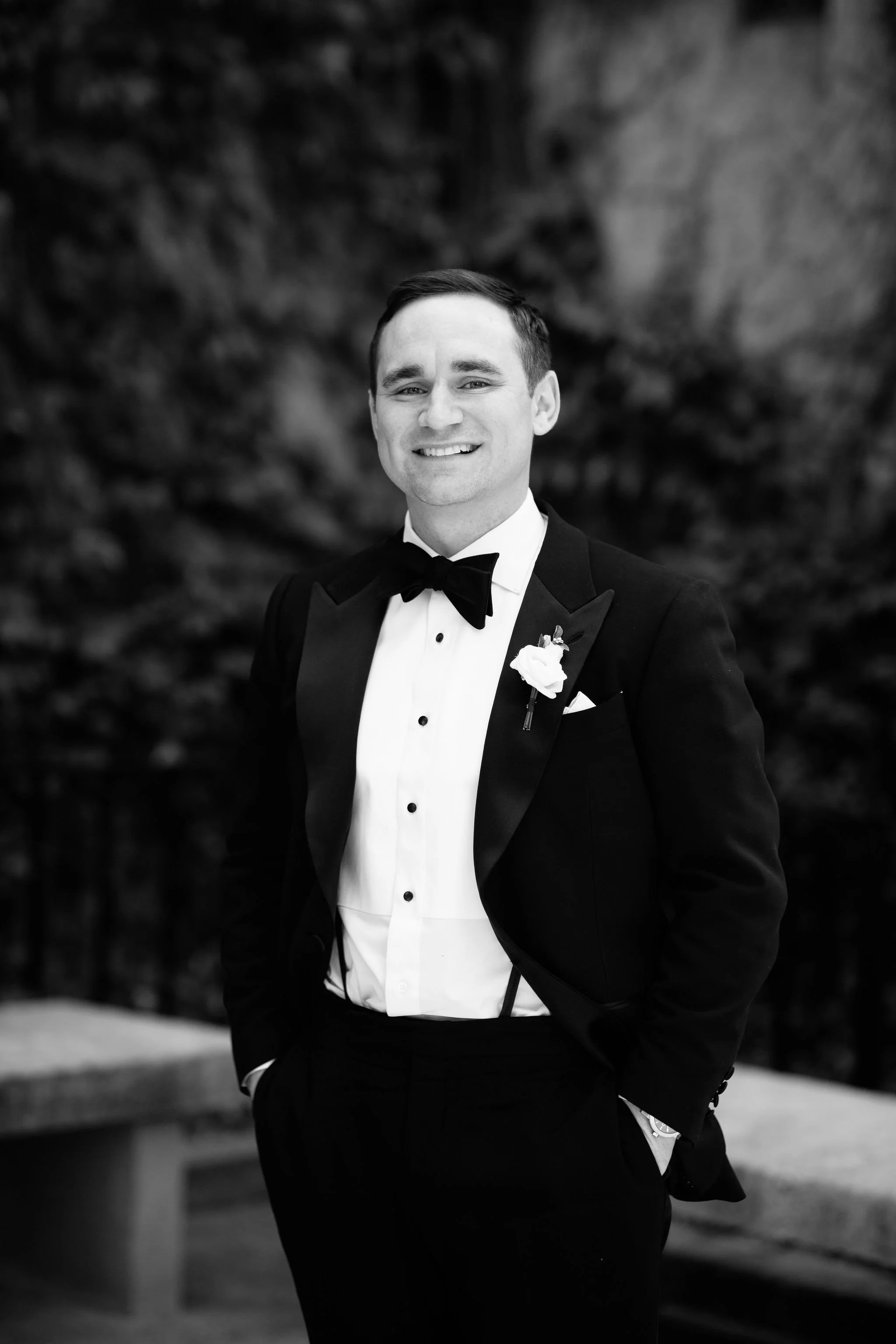 classic groom portrait at chicago wedding