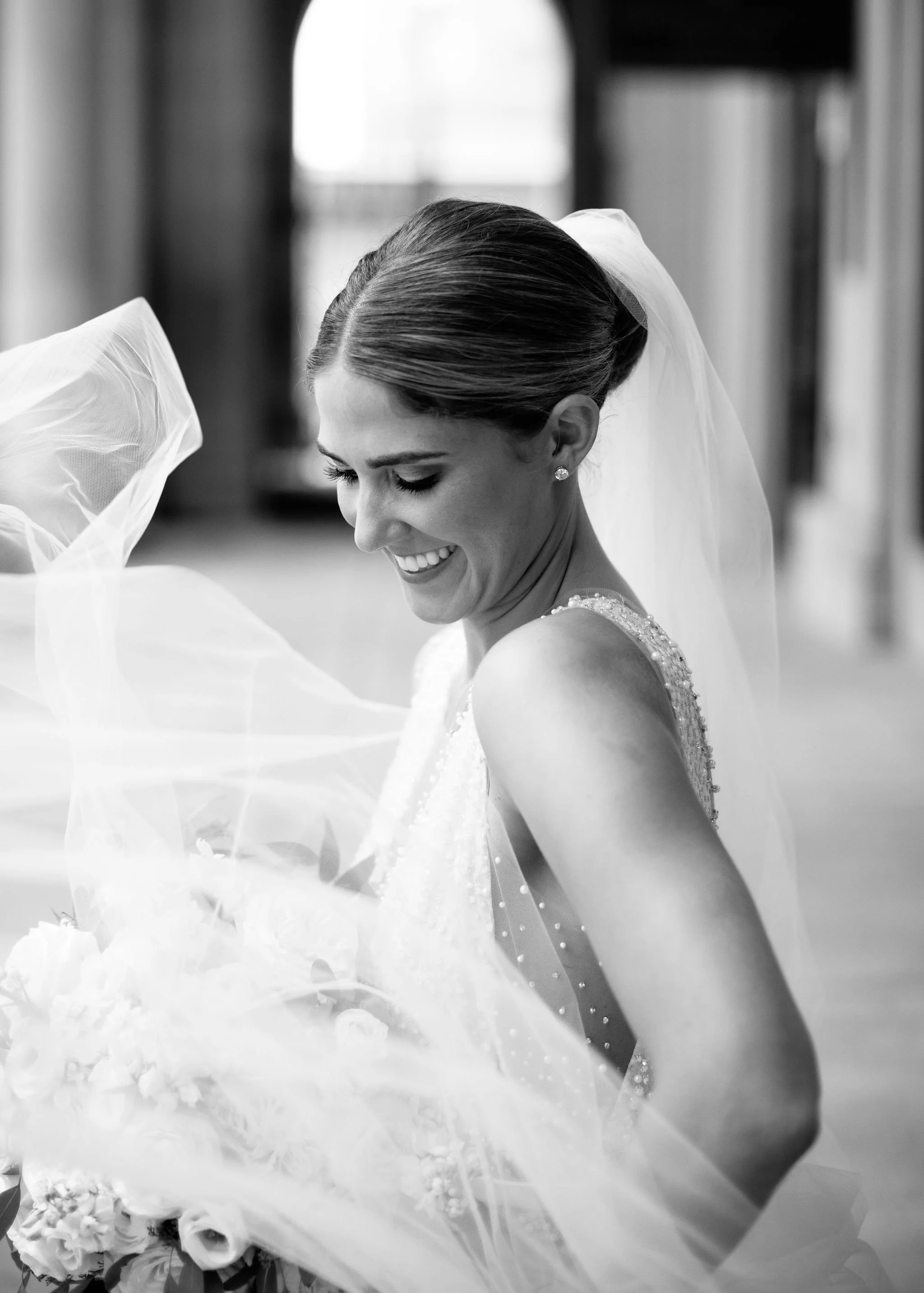 bridal portrait with movement