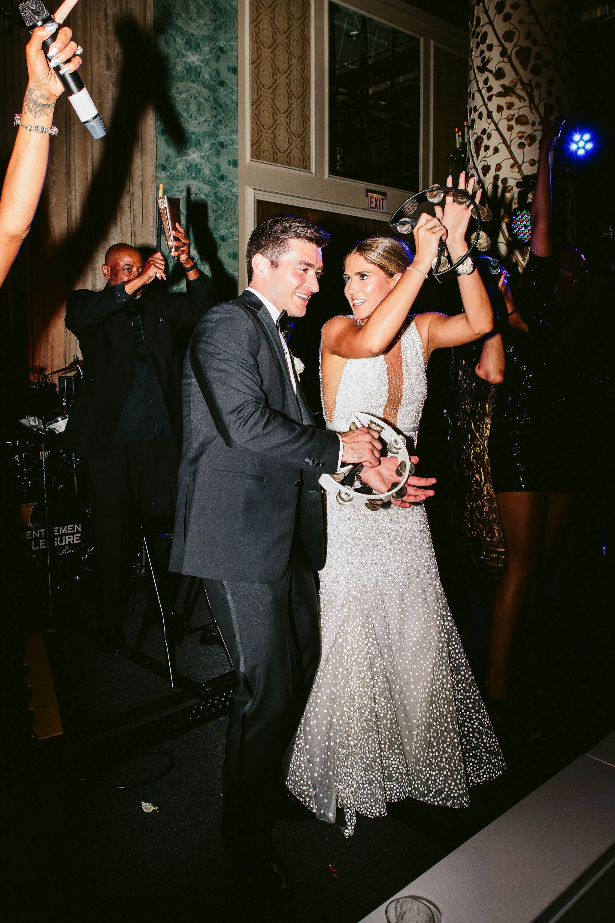 bride and groom during wedding reception at drake hotel chicago