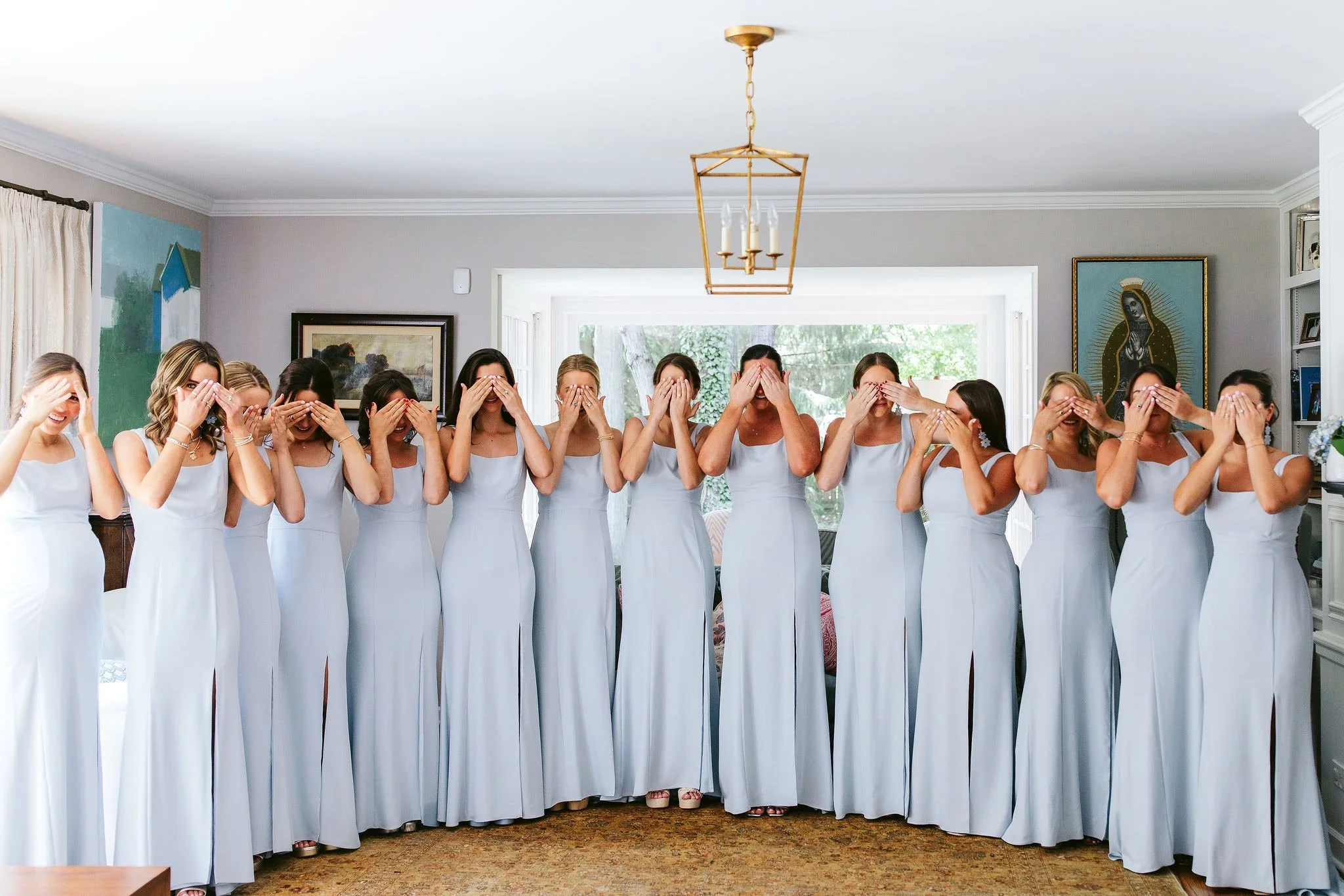 bridesmaid first look at winnetka wedding
