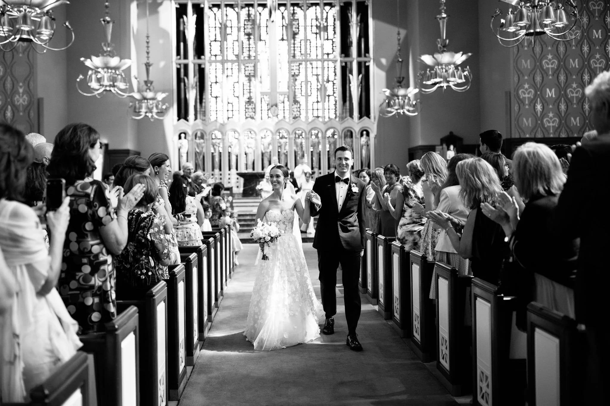 Faith, Hope, and Charity Winnetka Church Wedding Photographers