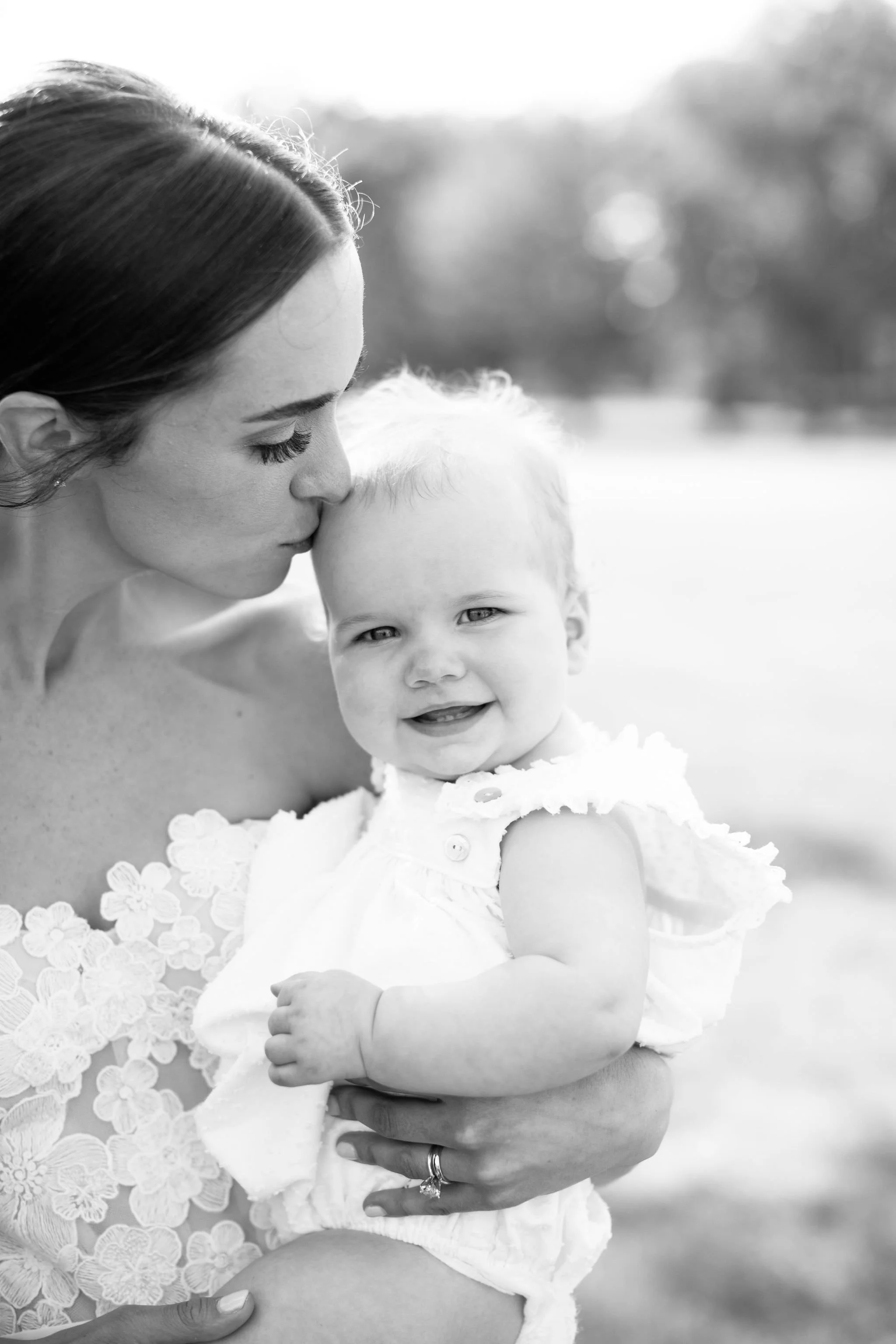 bride with flower girl at chicago wedding