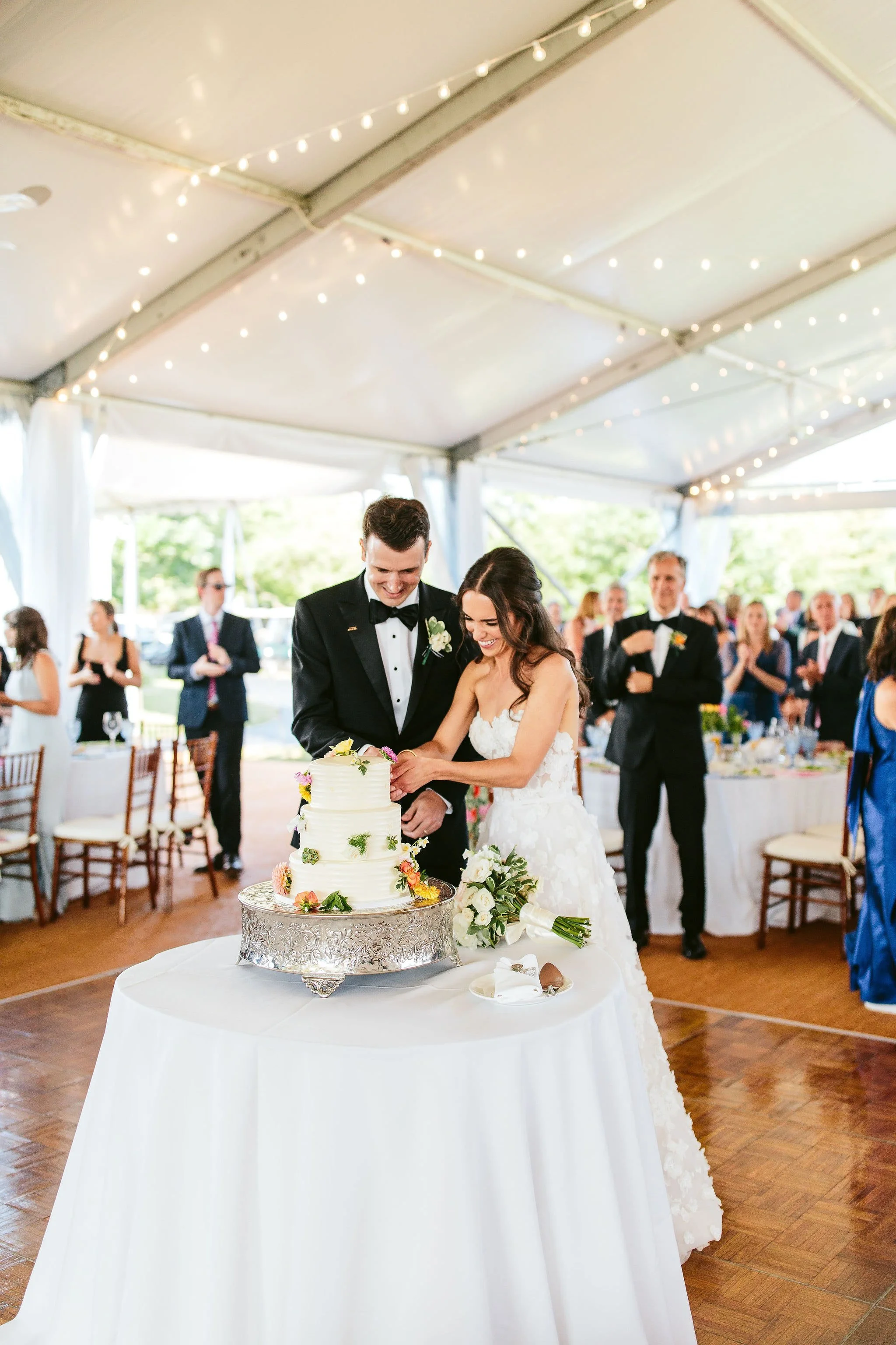 cutting the cake at Indian Hill Club