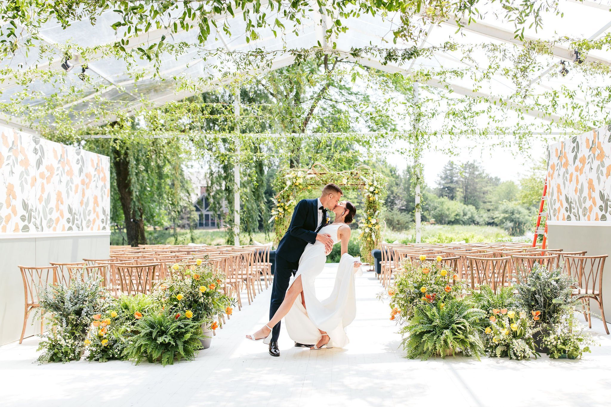 Sydney + Zac, Colorful Backyard Wedding in Lincolnshire