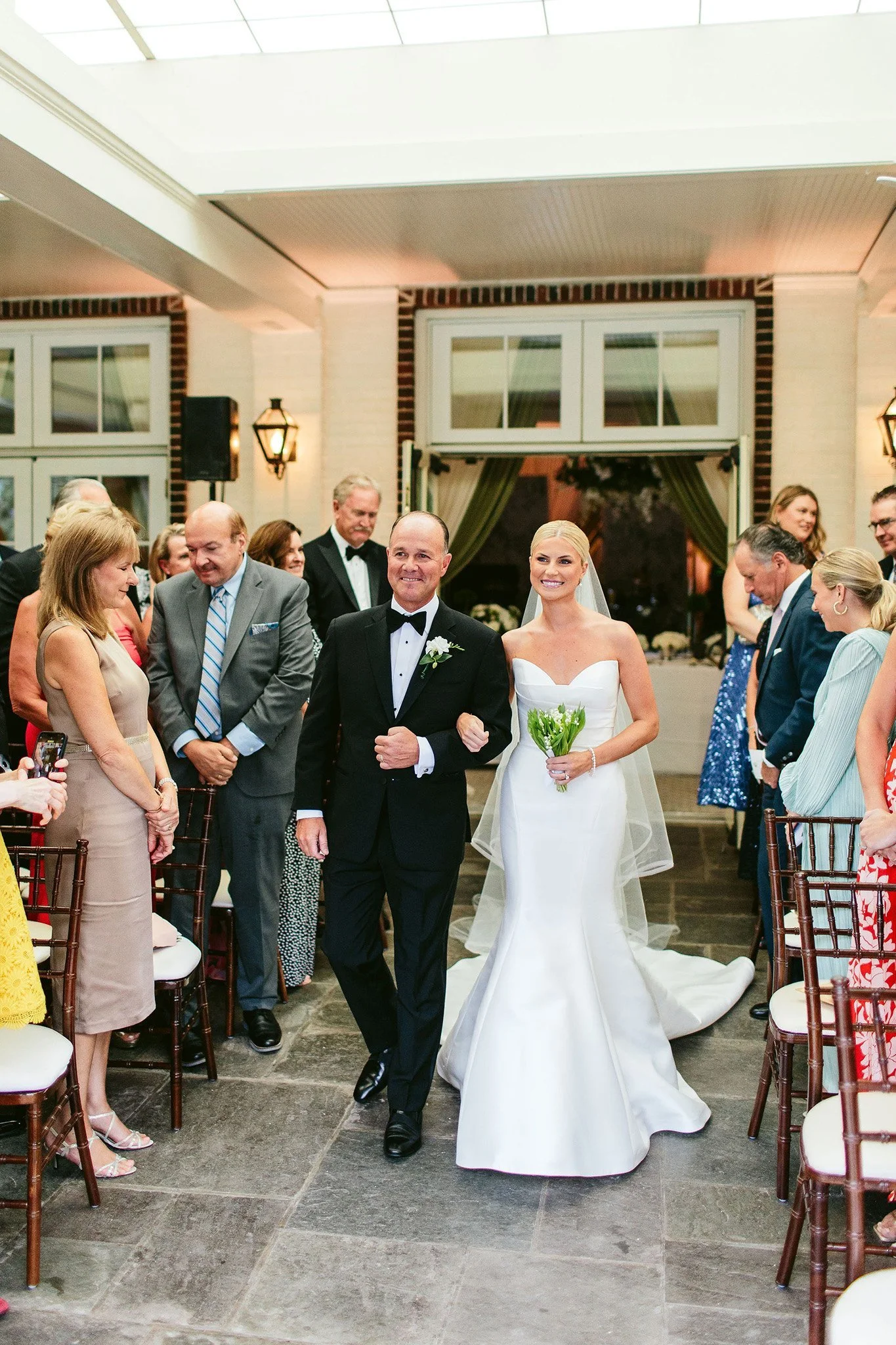 processional on rainy wedding day