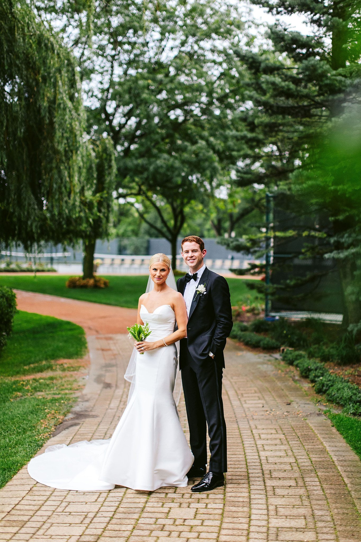 bride and groom portrait at saddle &amp; cycle club