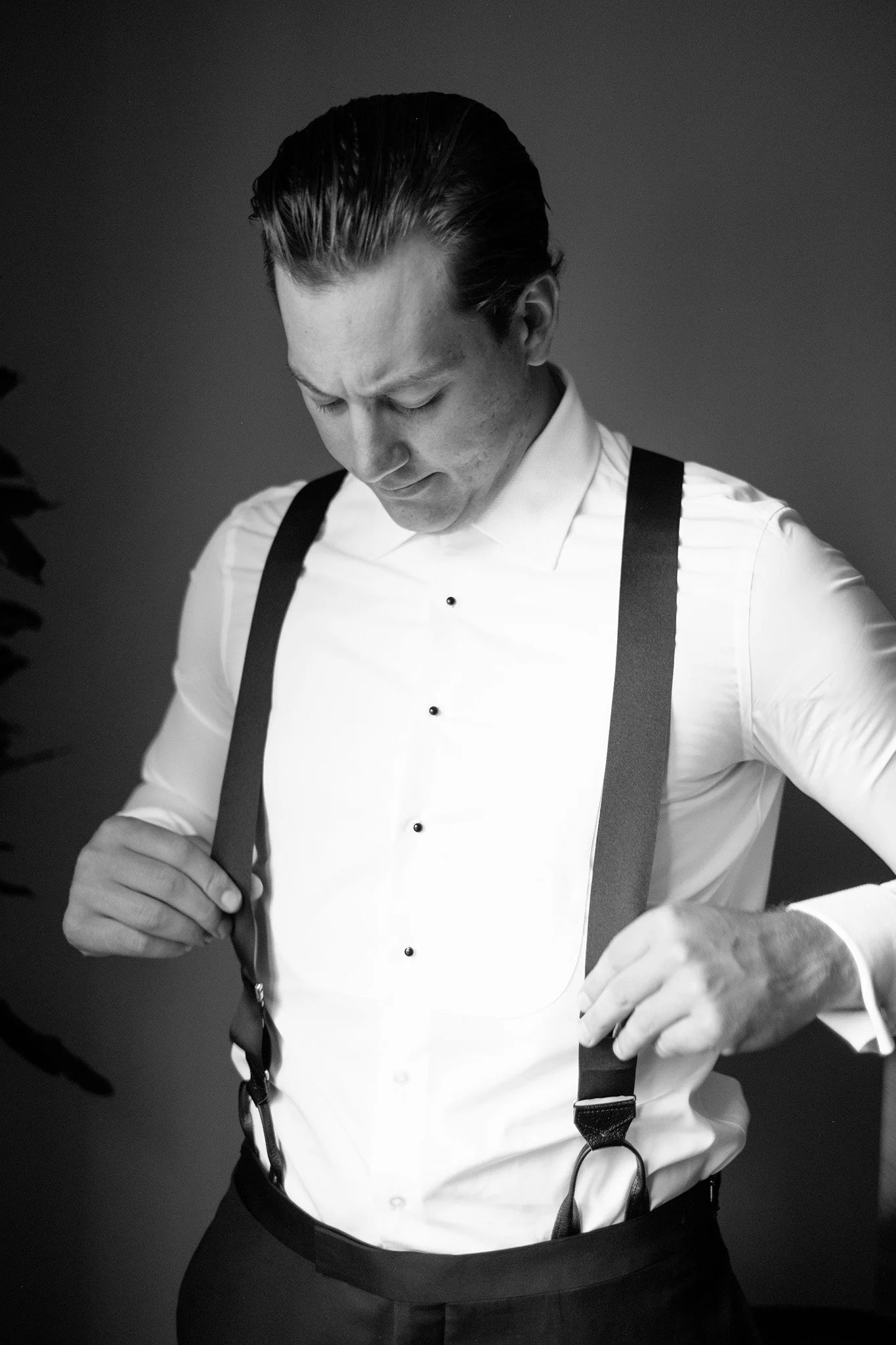 groom getting dressed